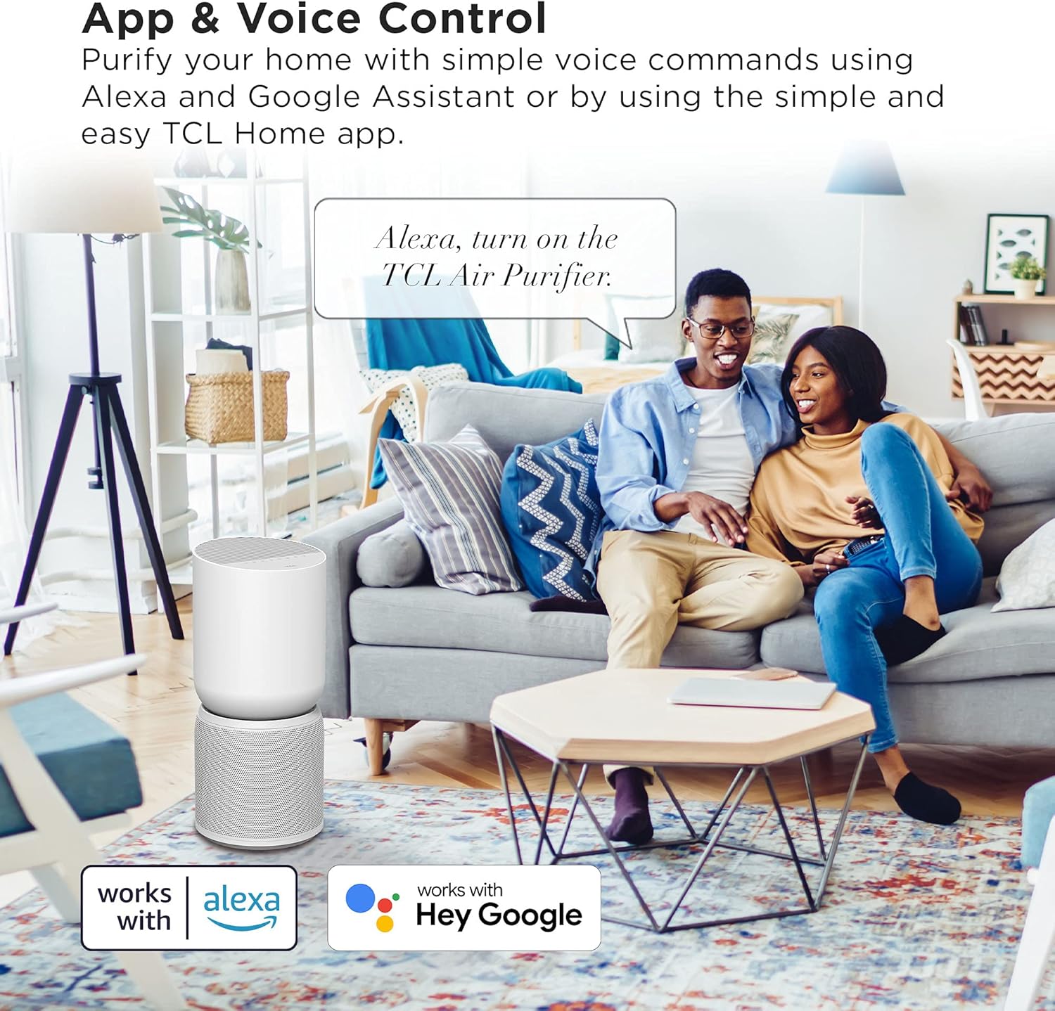 TCL Breeva A5 Smart Air Purifier with 5-Stage Clean, True HEPA (H13), Removes 99.97% of Dust/Bacteria/Odors & More, App & Voice Control, Auto Shield, Ultra-Quiet, White (A515W)