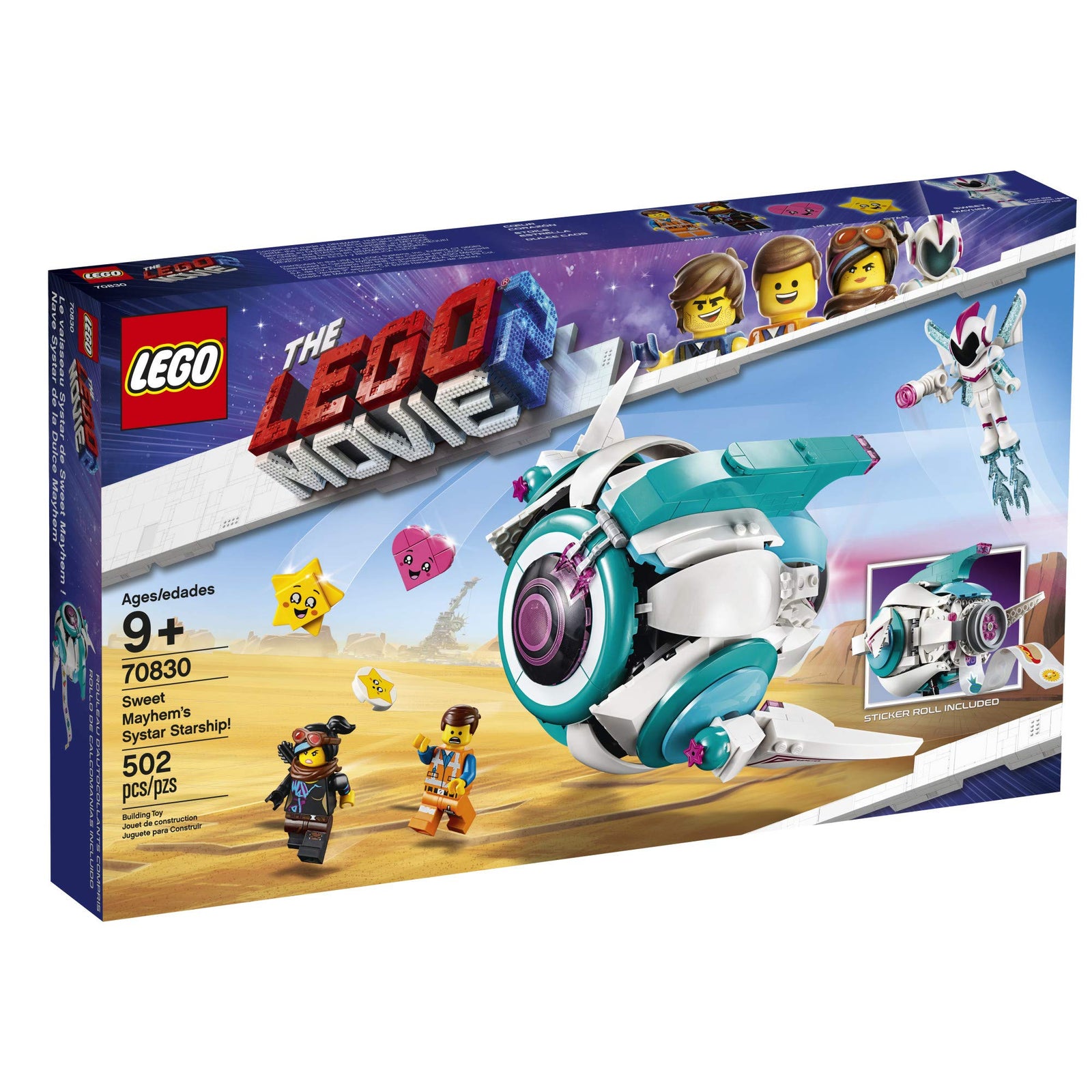 Movie LEGO The LEGO 2 Sweet Mayhems Systar Starship! 70830 Construction Kit, New 2019 (502 Pieces)