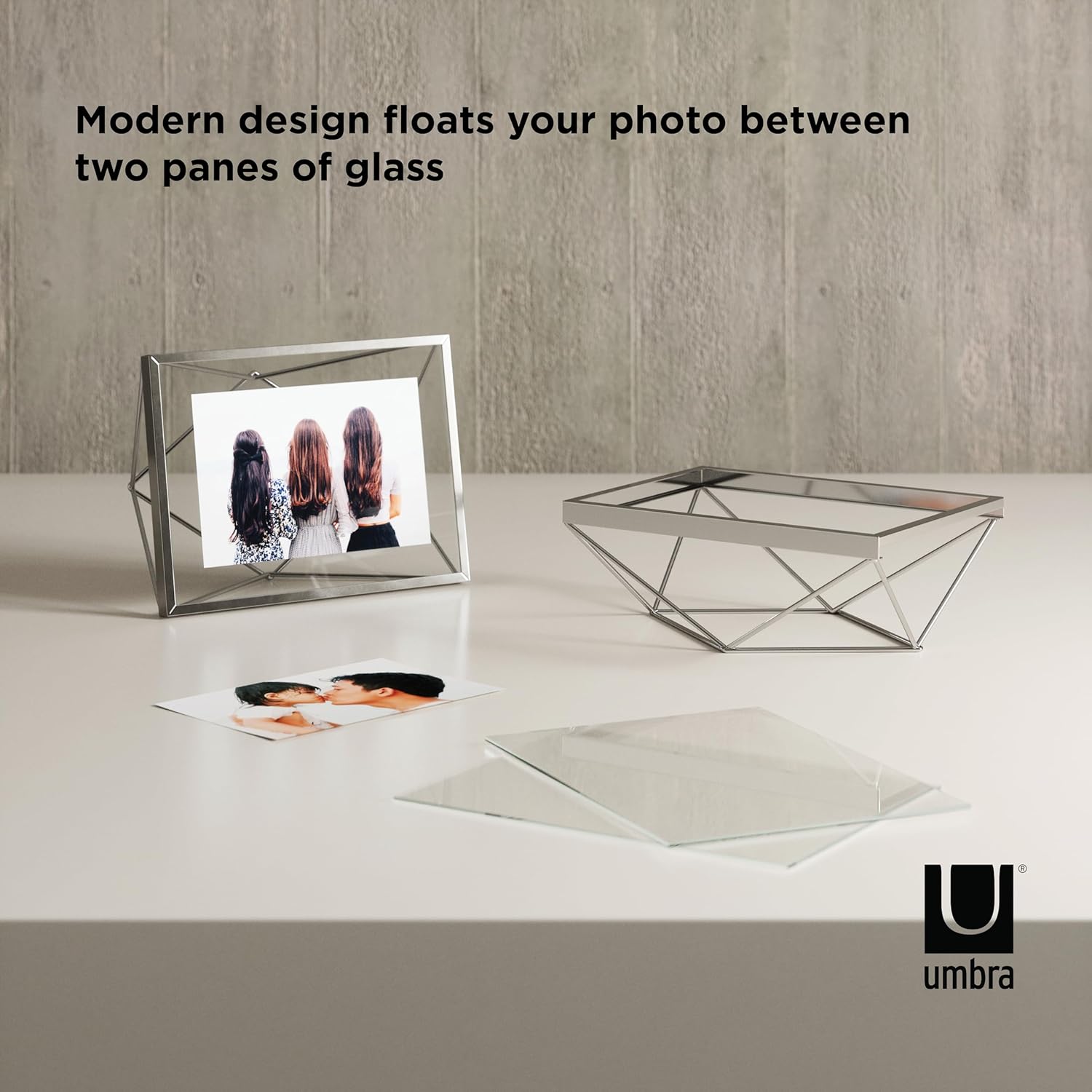 Umbra Prisma Multi Picture Frame – Photo Display for Desk or Wall, Chrome