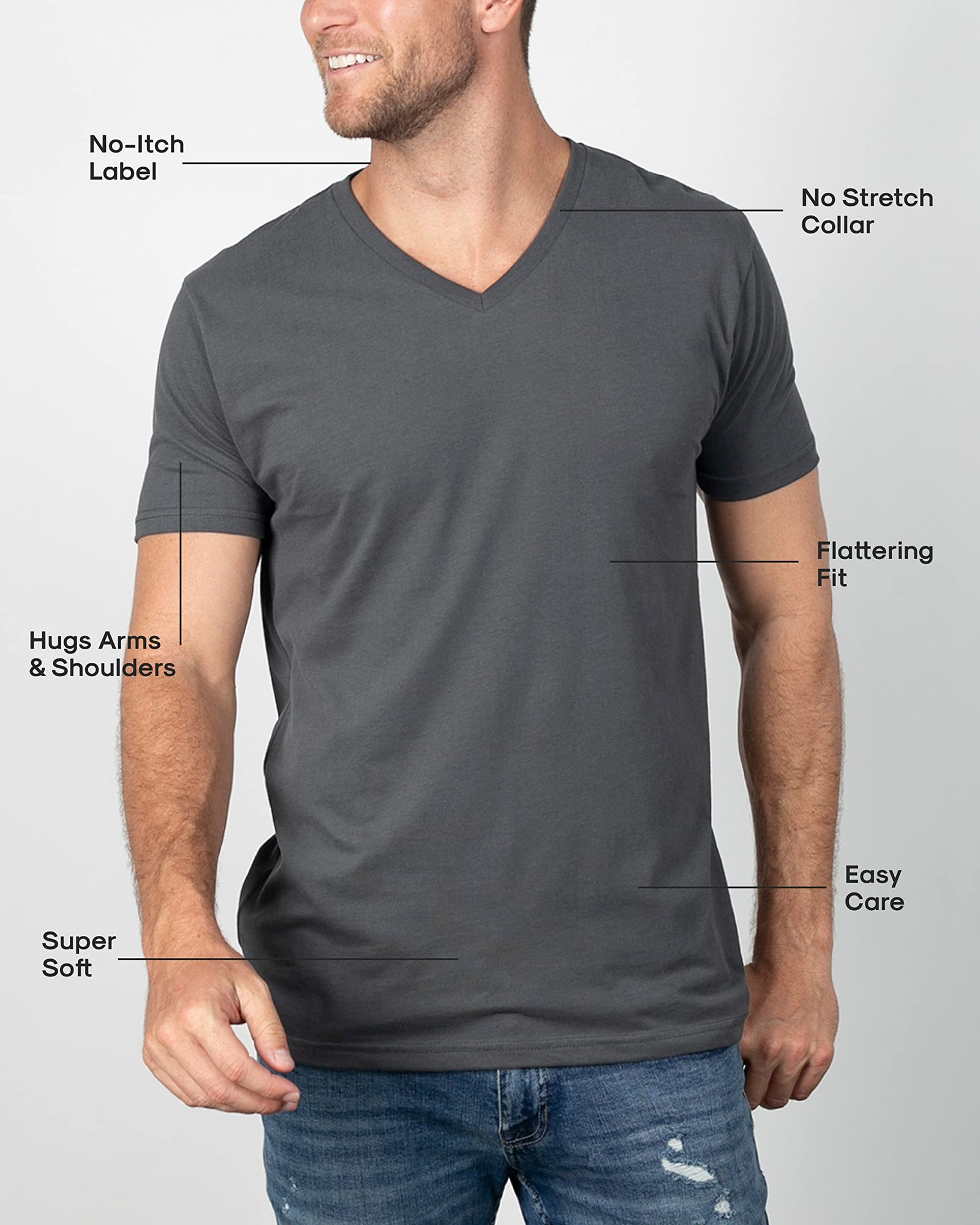 True Classic V Neck Mens T Shirt