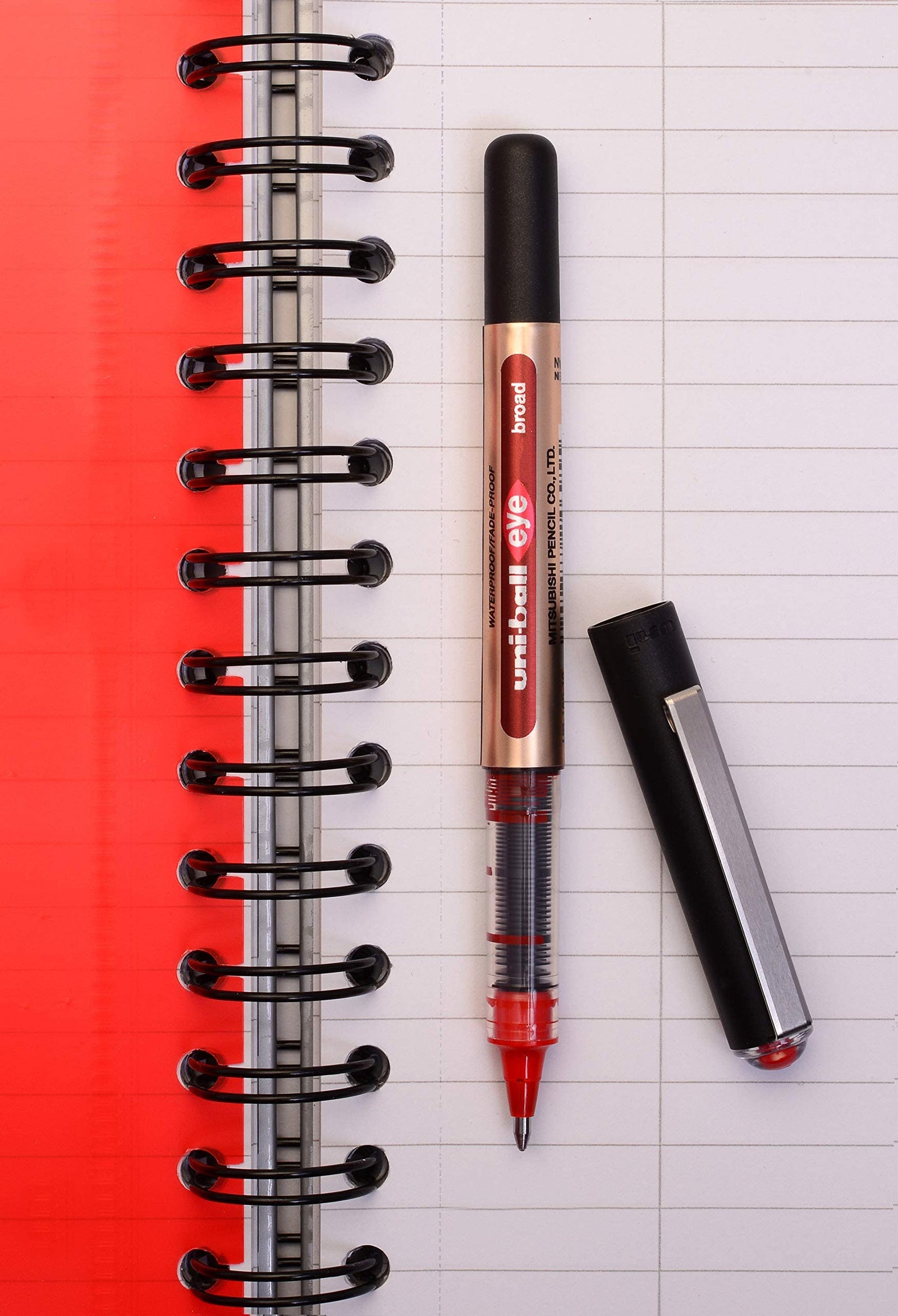 Mitsubishi Uni-Ball Eye 1.0 mm Tip Broad Rollerball Pen, Red