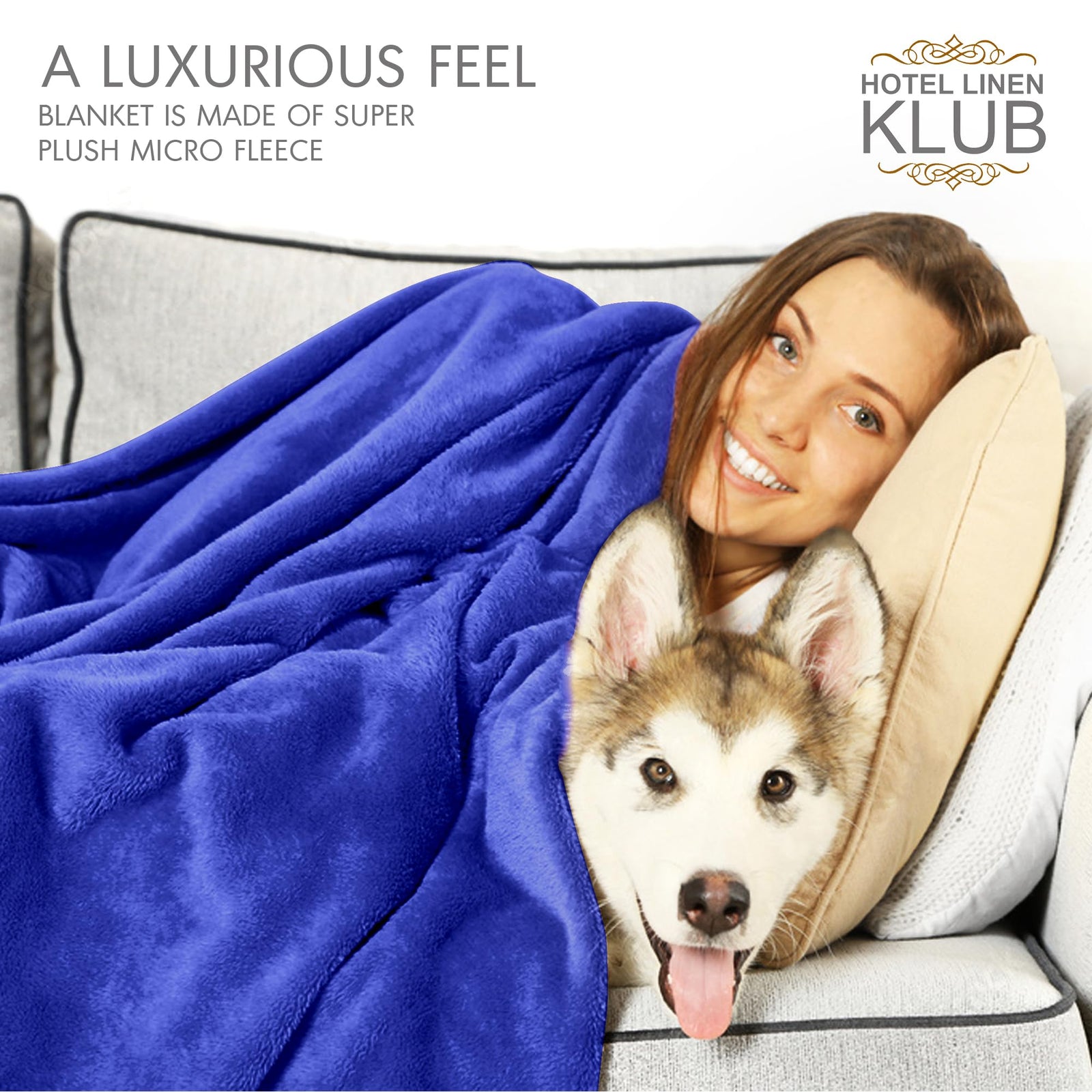 Hotel Linen Klub Single Micro Fleece Flannel Blanket - Ultra-Soft 260 GSM Super Plush Throw Blanket for Ultimate Warmth and Comfort, Size: 150 x 200 cm, Lavender Blue