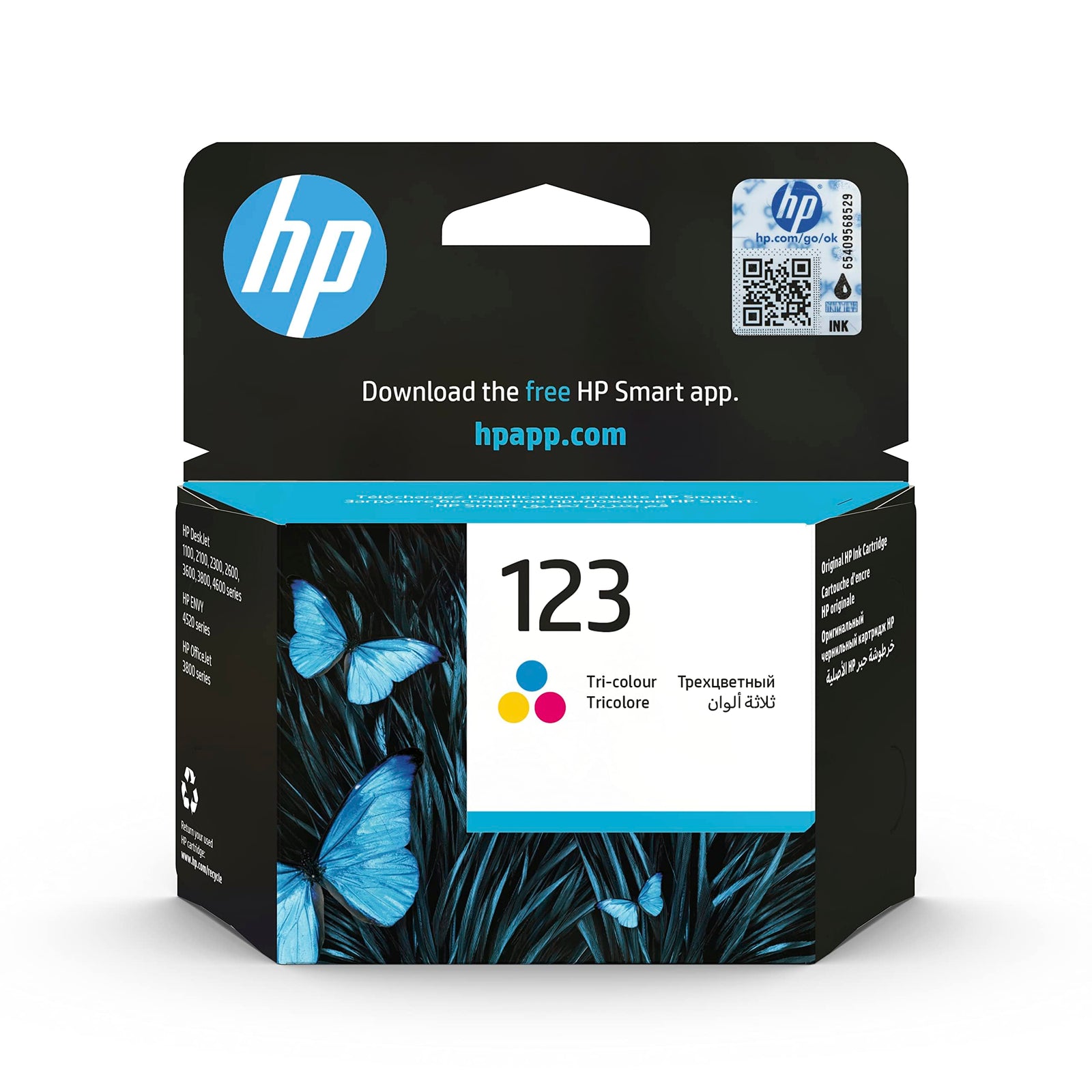 خرطوشة حبر أصلية Hp 123 ثلاثية الألوان