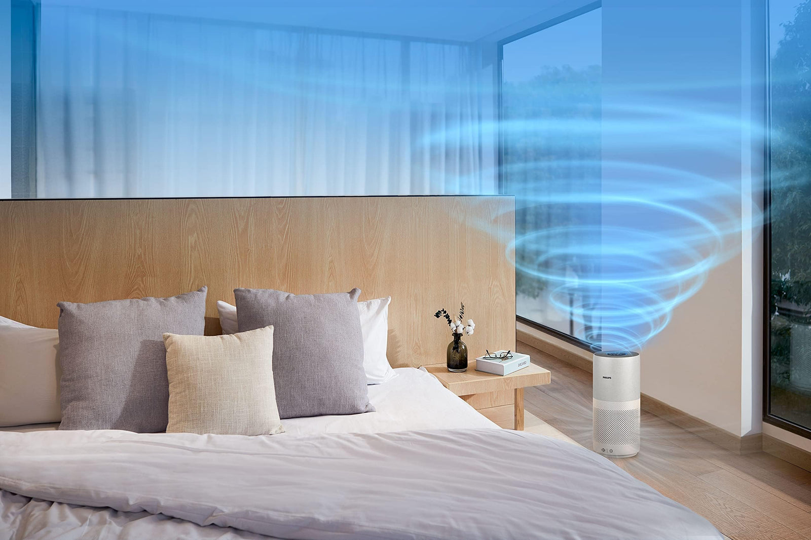 Philips 2000i Series Air Purifier - Large Rooms up to 98 m², HEPA & Active Carbon filter, Quite Sleep Mode - AC2939/90 White