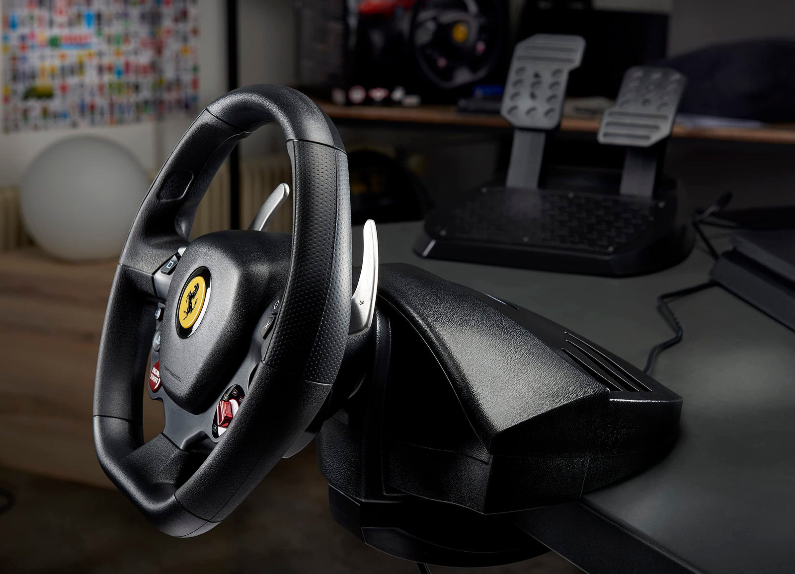 Thrustmaster T80 RW Ferrari 488 GTB Steering Wheel - Realistic Driving Experience for PlayStation - Become the King of the Track - PC/PS4/PS5