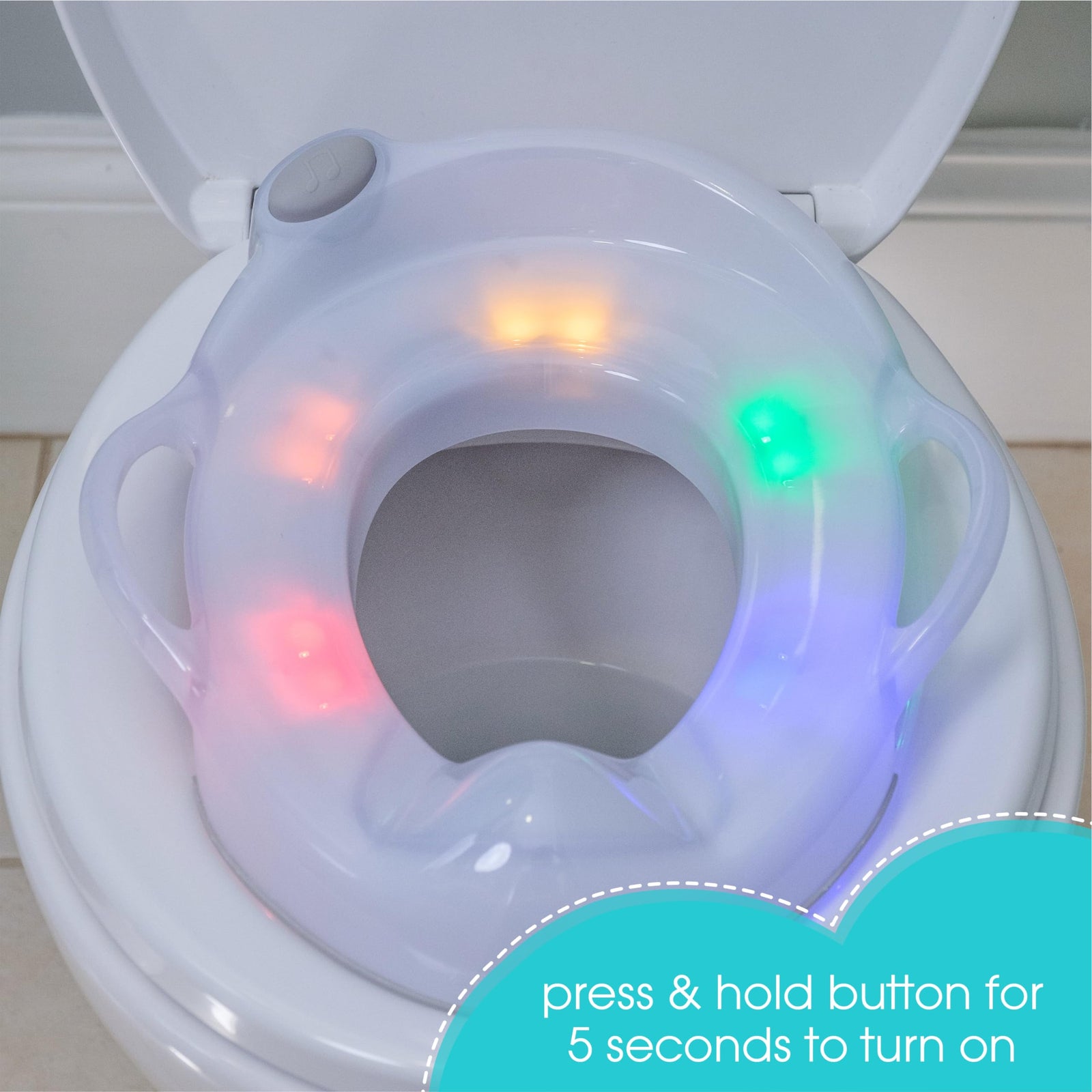 Summer® My Size® Potty Ring Lights and Songs – Potty Training Seat Ring with Interactive Lights That Plays Music for Kids