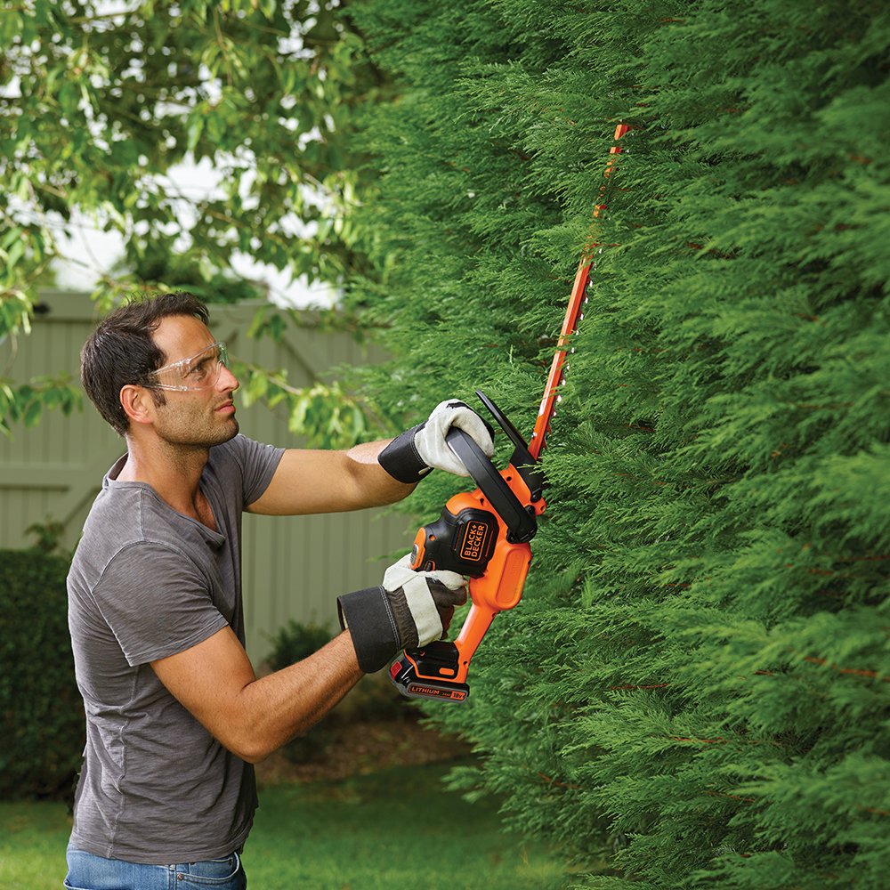 BLACK+DECKER 18V Cordless 45cm Anti-Jam Hedge Trimmer - Bare Unit (Battery not Included)