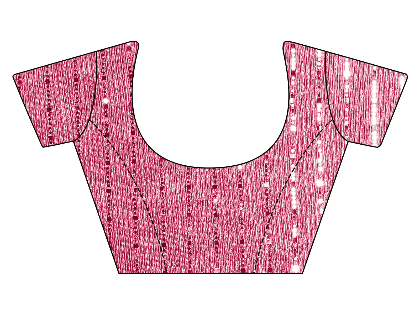 Womanista Women Ready To Wear Pink Lycra Foil Saree with Unstitched Blouse