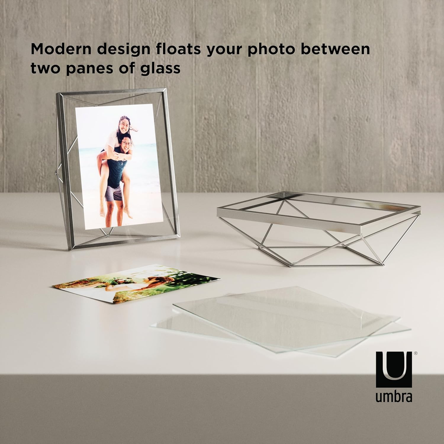 Umbra Prisma Multi Picture Frame – Photo Display for Desk or Wall, Chrome