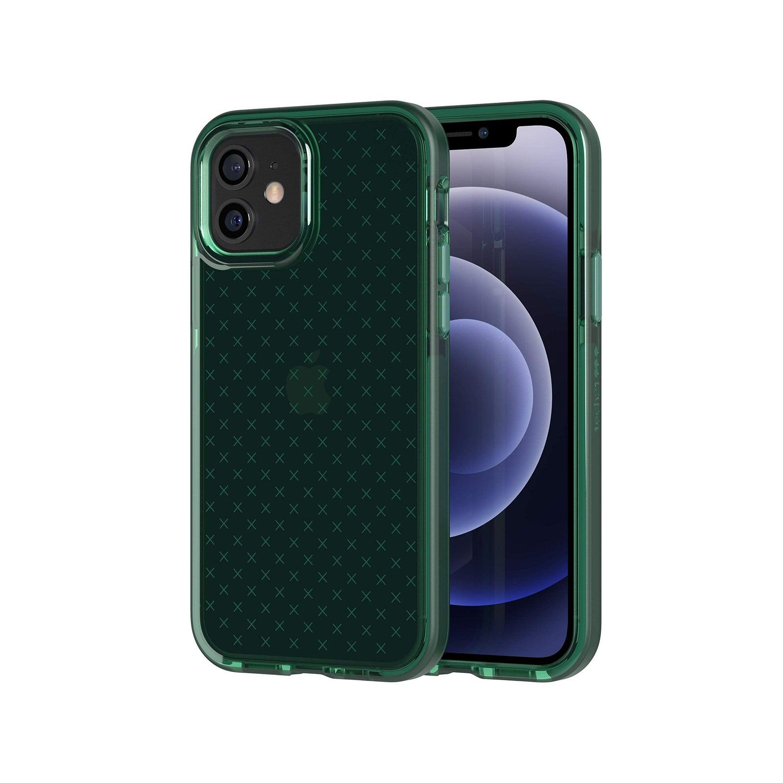 Tech21 Evo Check Phone Case for Apple iPhone 12 and Pro 5G with ft Drop Protection, Midnight Green