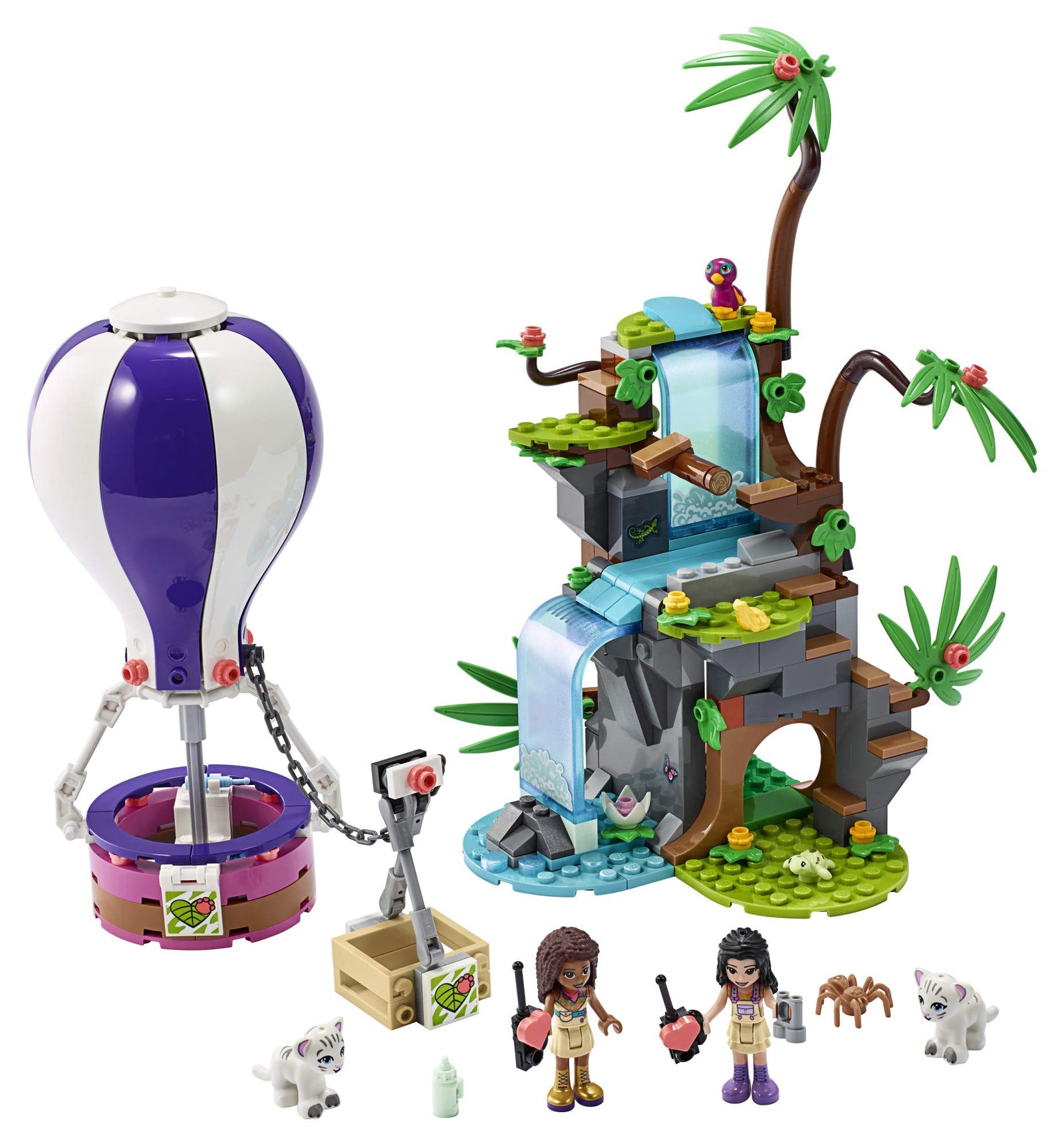 LEGO Friends Tiger Hot Air Balloon Jungle Rescue 41423 Building Set with 2 Mini-Dolls, Toy for Kids Ages 7+ (302 Pieces)