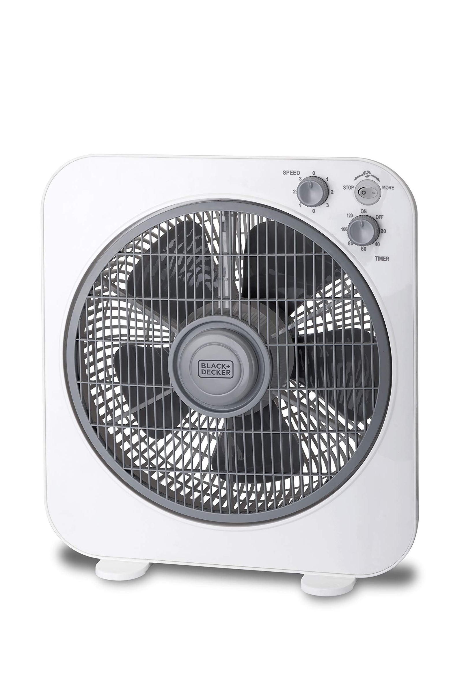 Black & Decker 40W Box Desk Fan 12 Inch Diameter, 3 Speeds Low/Medium/High And 5 Blade Design With Adjustable Portable/Travel Friendly Body To Direct Swing FB1220-B5 2 Years Warranty