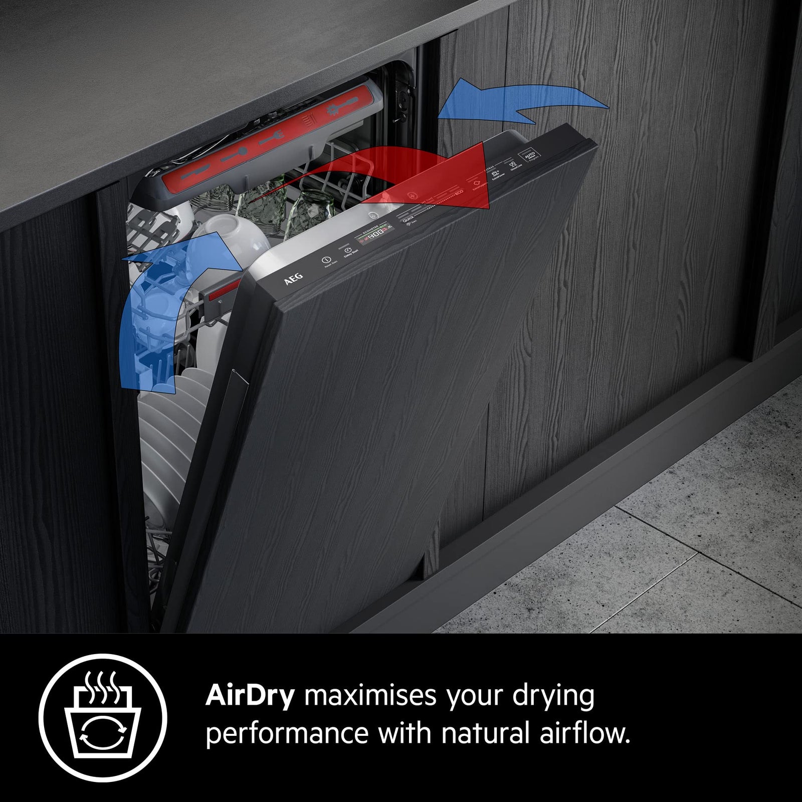 AEG - Dishwasher Build-In - Semi Integrated, 13PS, 5 programs + 4 temperatures, EDW1850, 50/60Hz - FEE53670ZM - Made in Poland - 1 Year Warranty.