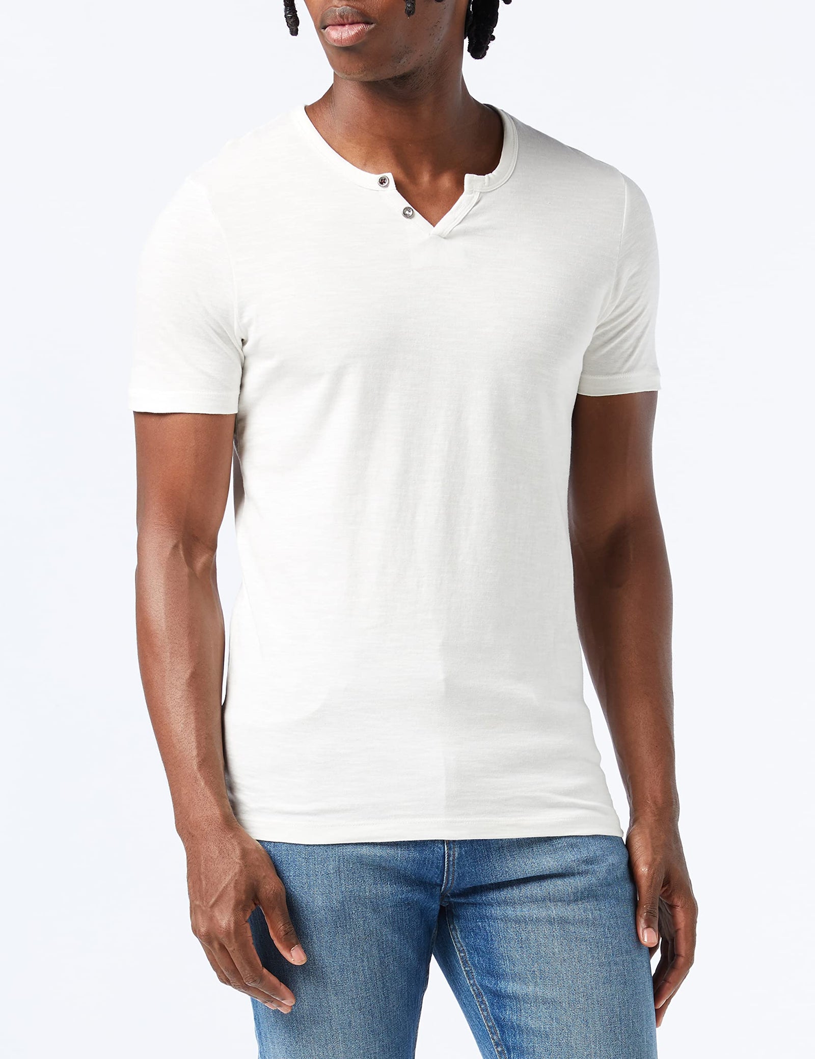 Jack & Jones mens Split Neck T-Shirt (pack of 1)