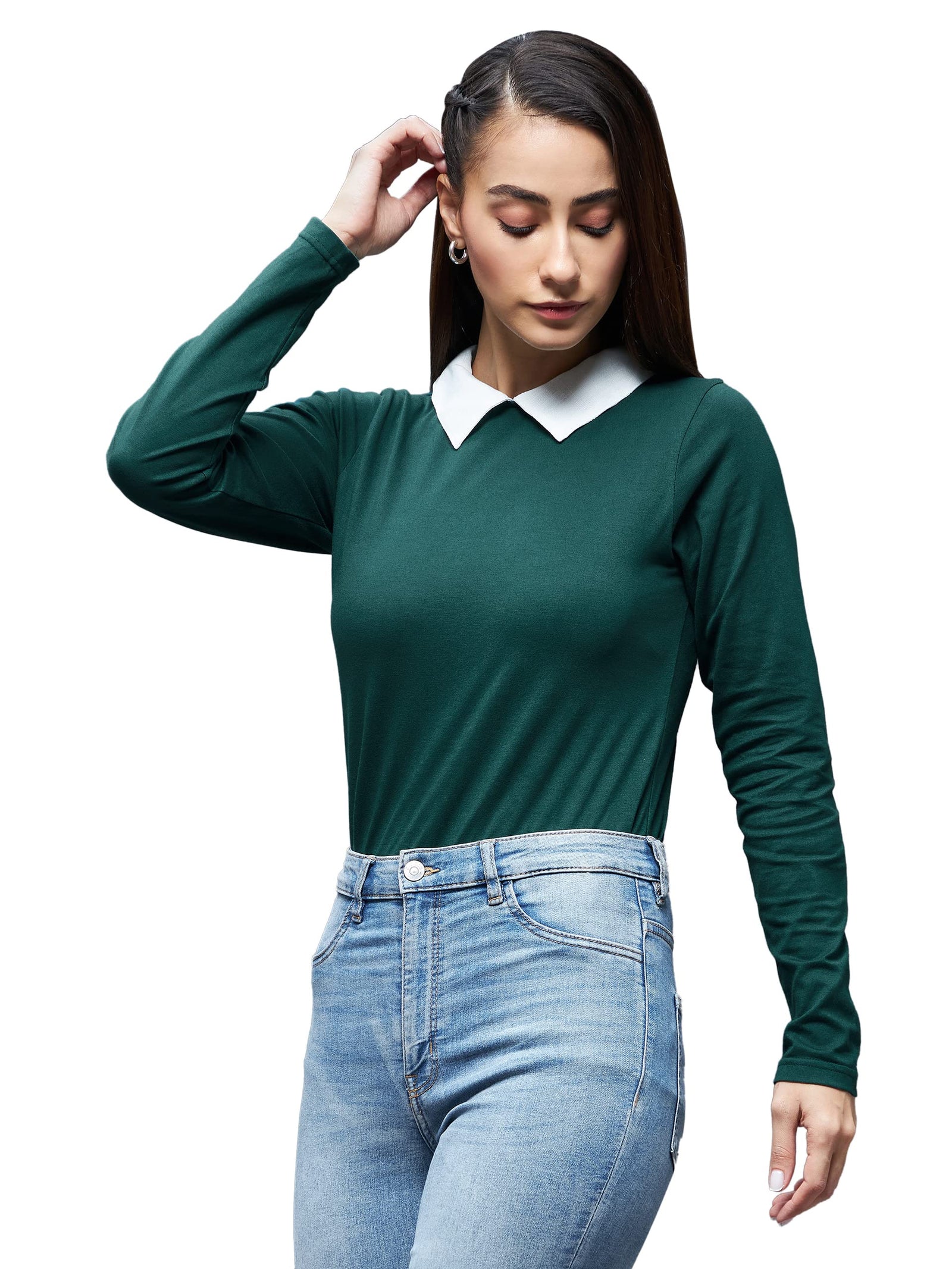 Miss Olive Women's Relaxed Blouse.Green.S