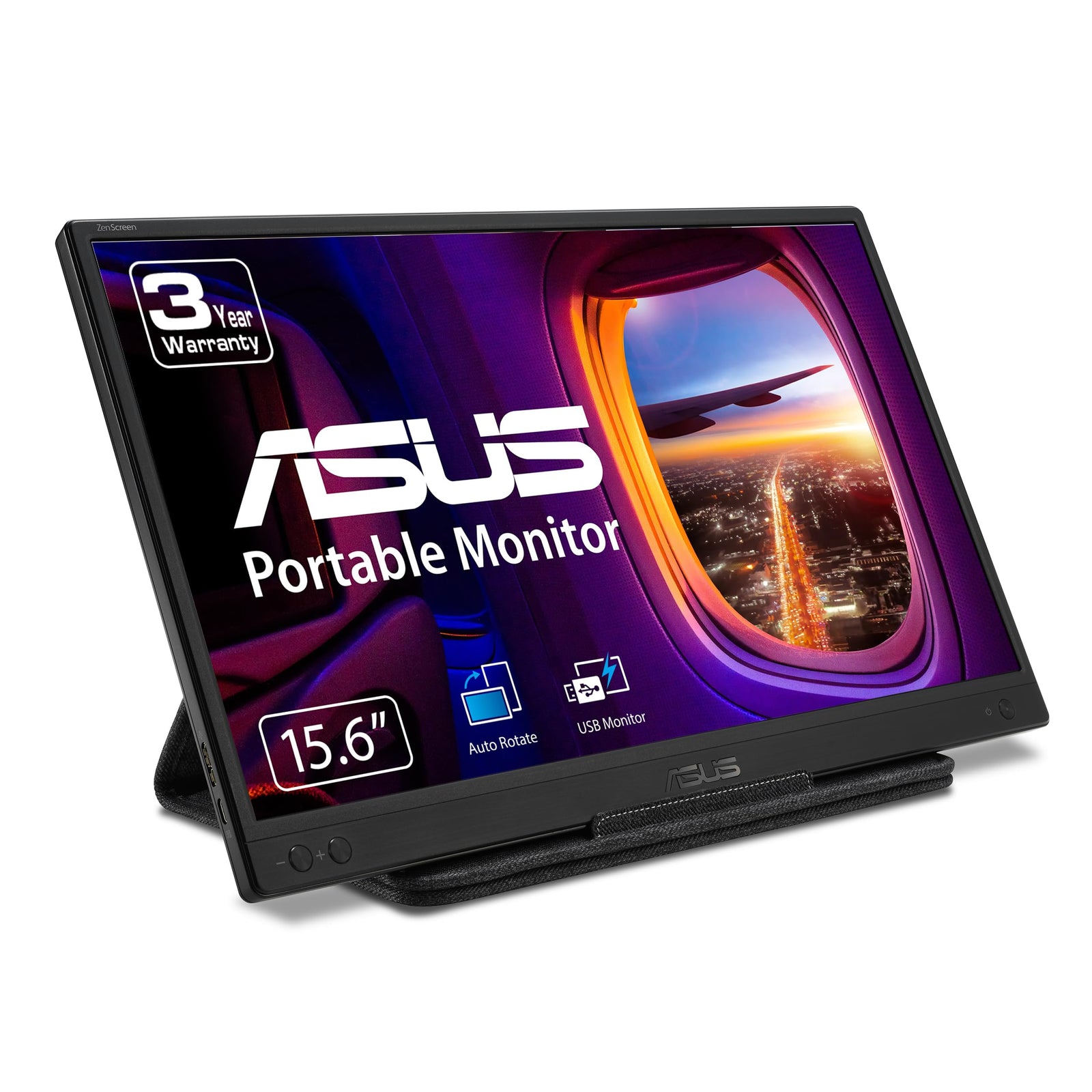 ASUS ZenScreen 15.6” 1080P Portable Monitor (MB166B)-Full HD,IPS, USB3.2, Anti-glare surface, USB-powered, Flicker Free, Blue Light Filter, Tripod Mountable, Protective Sleeve