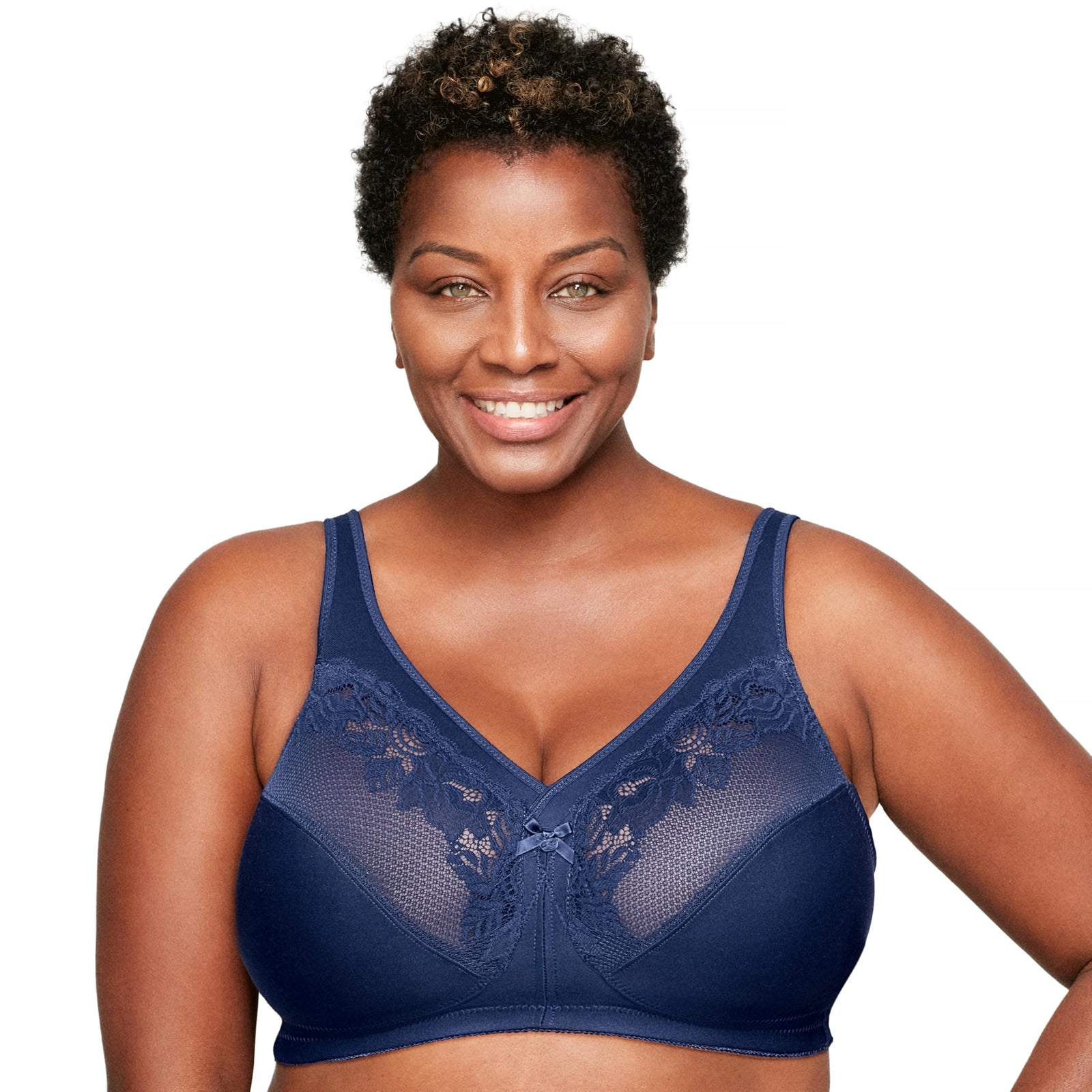 Glamorise Women's Full Figure Wirefree Minimizer Support Bra #1003