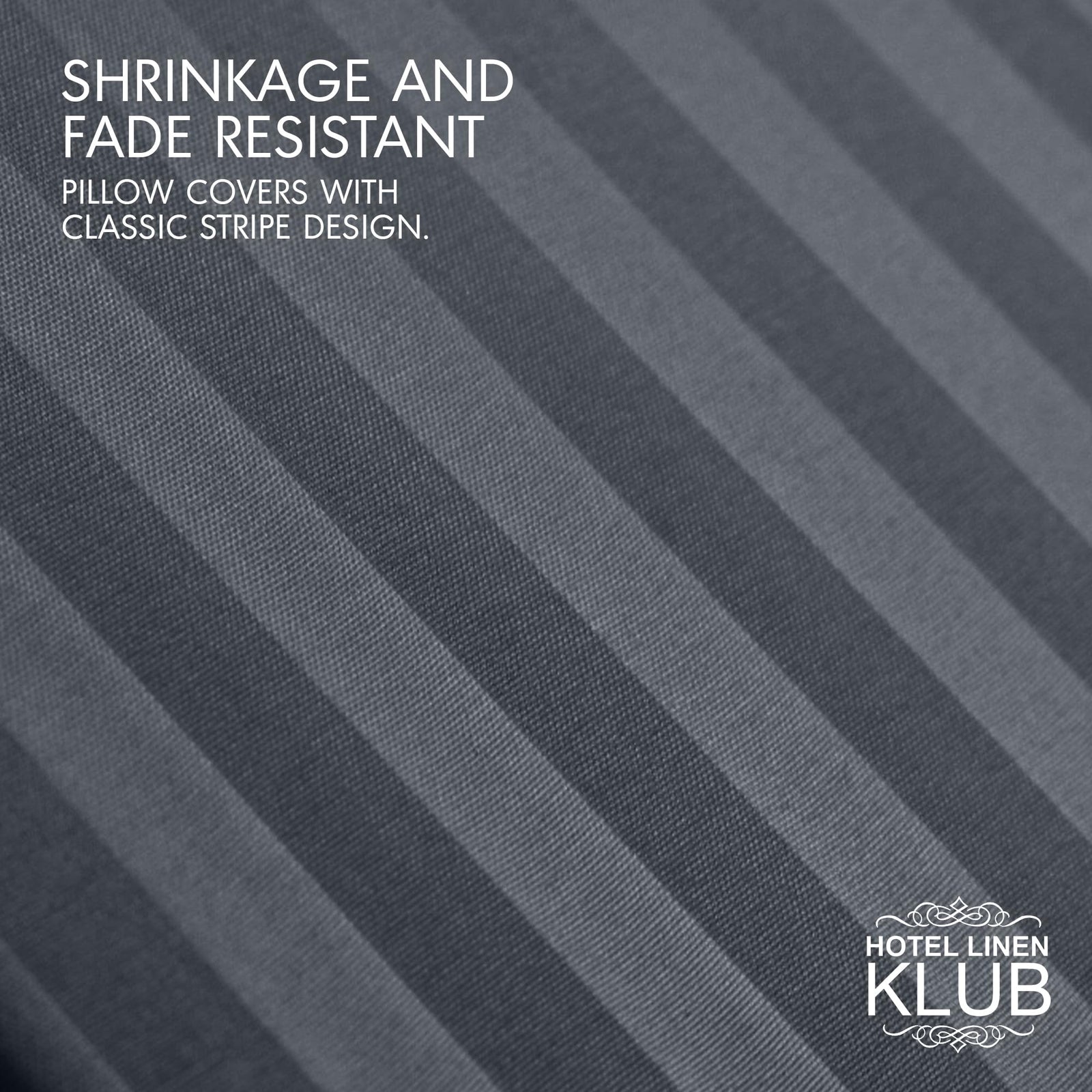 Hotel Linen Klub Long Body 1Pc Stripe Pillowcase - 100% Microfiber with envelope closure, Soft and Durable Quality, Size : 45 x 125cm, Dark Grey