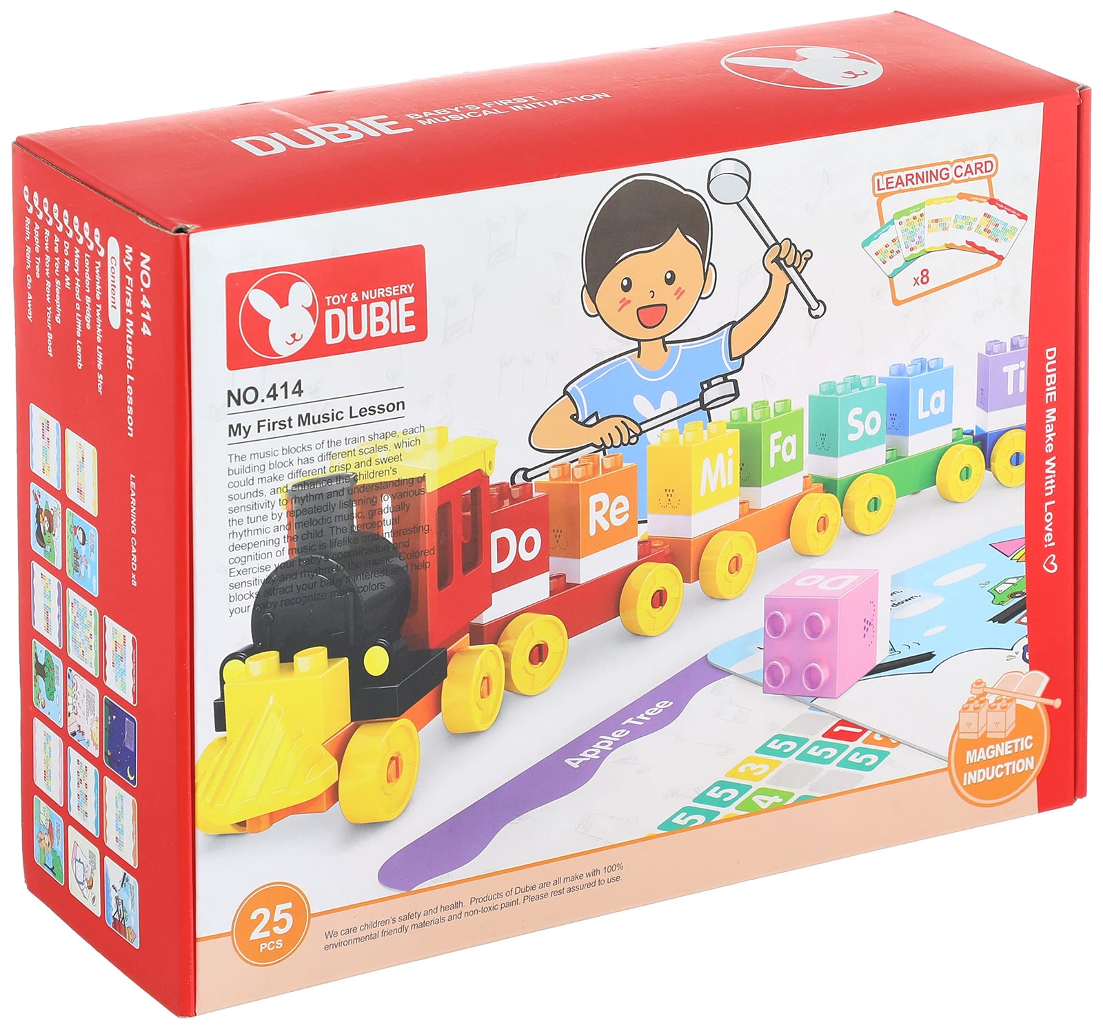 Dubie 414 musical train shaped building blocks - 25 pieces