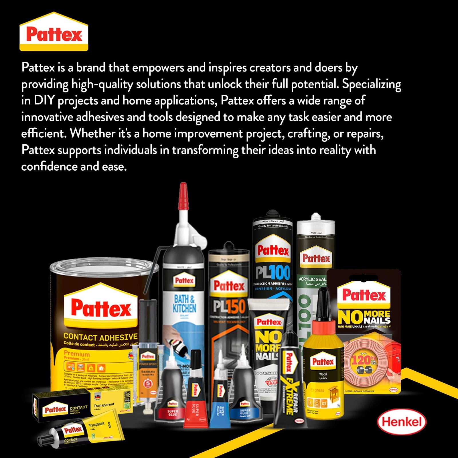 Pattex Seal-Bond-Fill Silicone Sealant Construction Adhesive 280 ml, Transparent