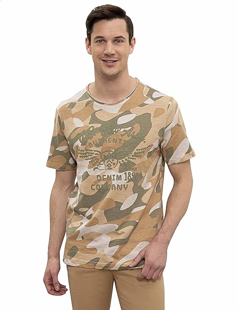 U.S. Polo Assn. Camouflage-Pattern Logo-Print Round-Neck T-Shirt for Men