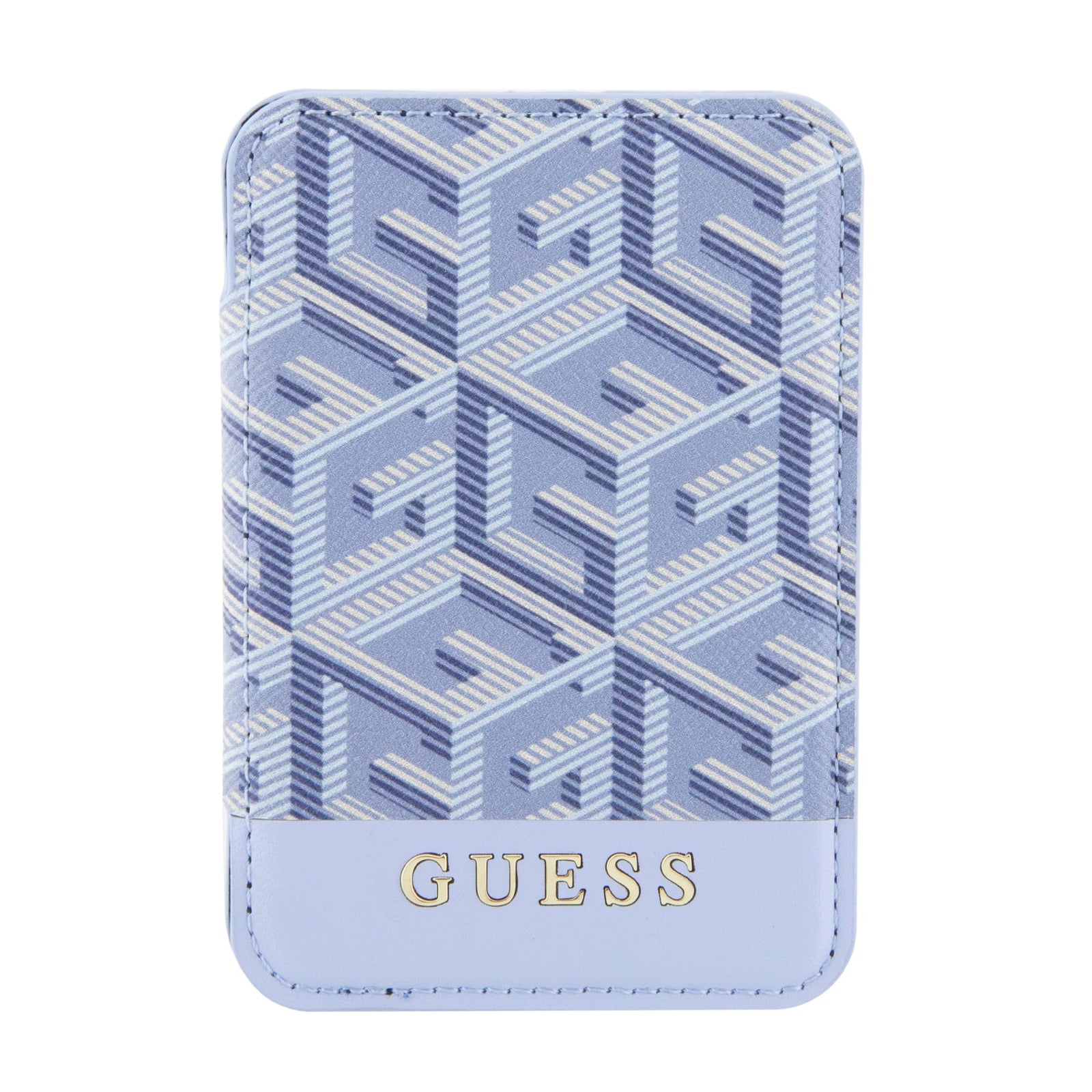 Guess Wallet Cardslot Stand Gcube Stripe Magsafe - Blue