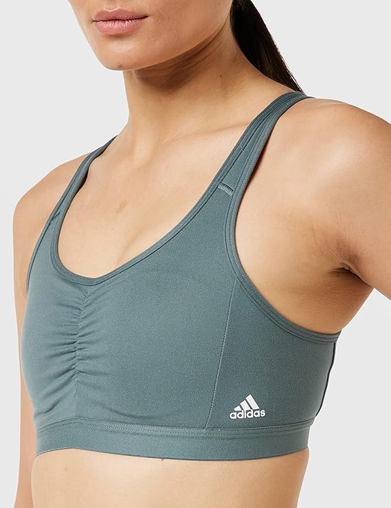 Adidas cess sto ms bra hd7686 training blue oxide workout bra - medium support for women