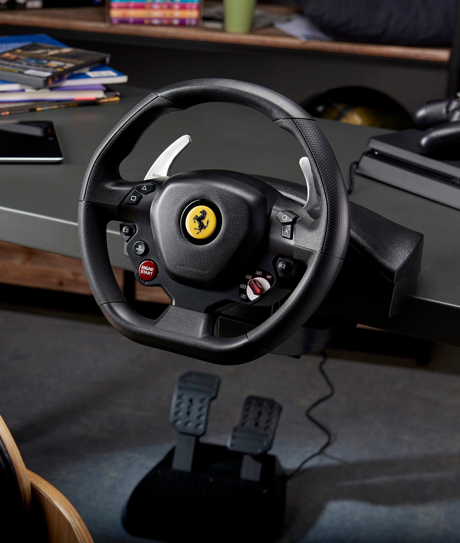 Thrustmaster T80 RW Ferrari 488 GTB Steering Wheel - Realistic Driving Experience for PlayStation - Become the King of the Track - PC/PS4/PS5