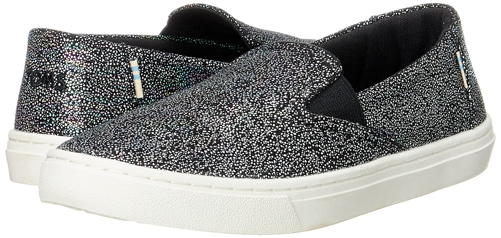 TOMS Canvas Contrasting Slip-On Shoes for Kids, Black, 35 EU