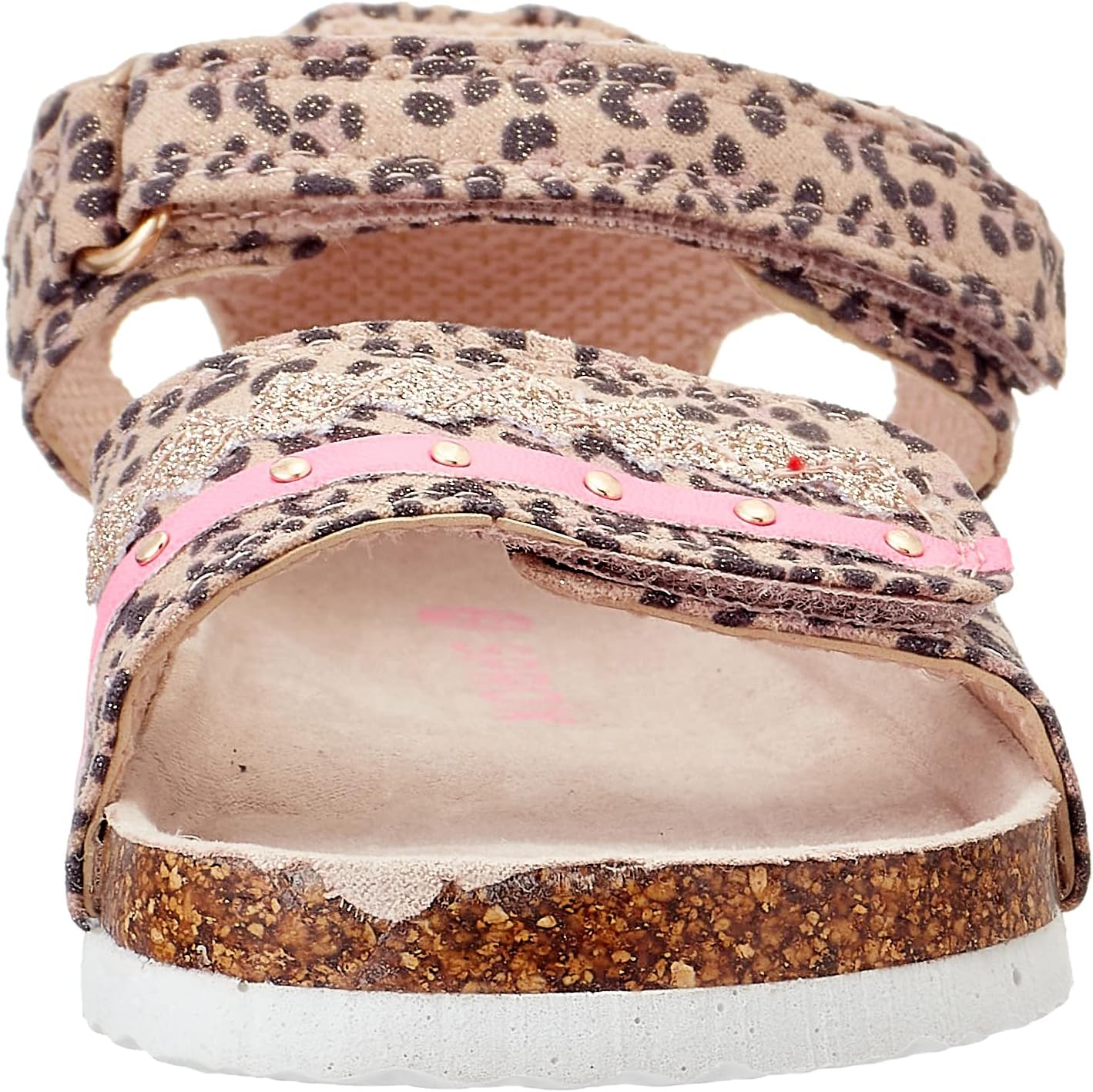 Sprox Leopard-Pattern Velcro-Strap Flat Sandals for Girls