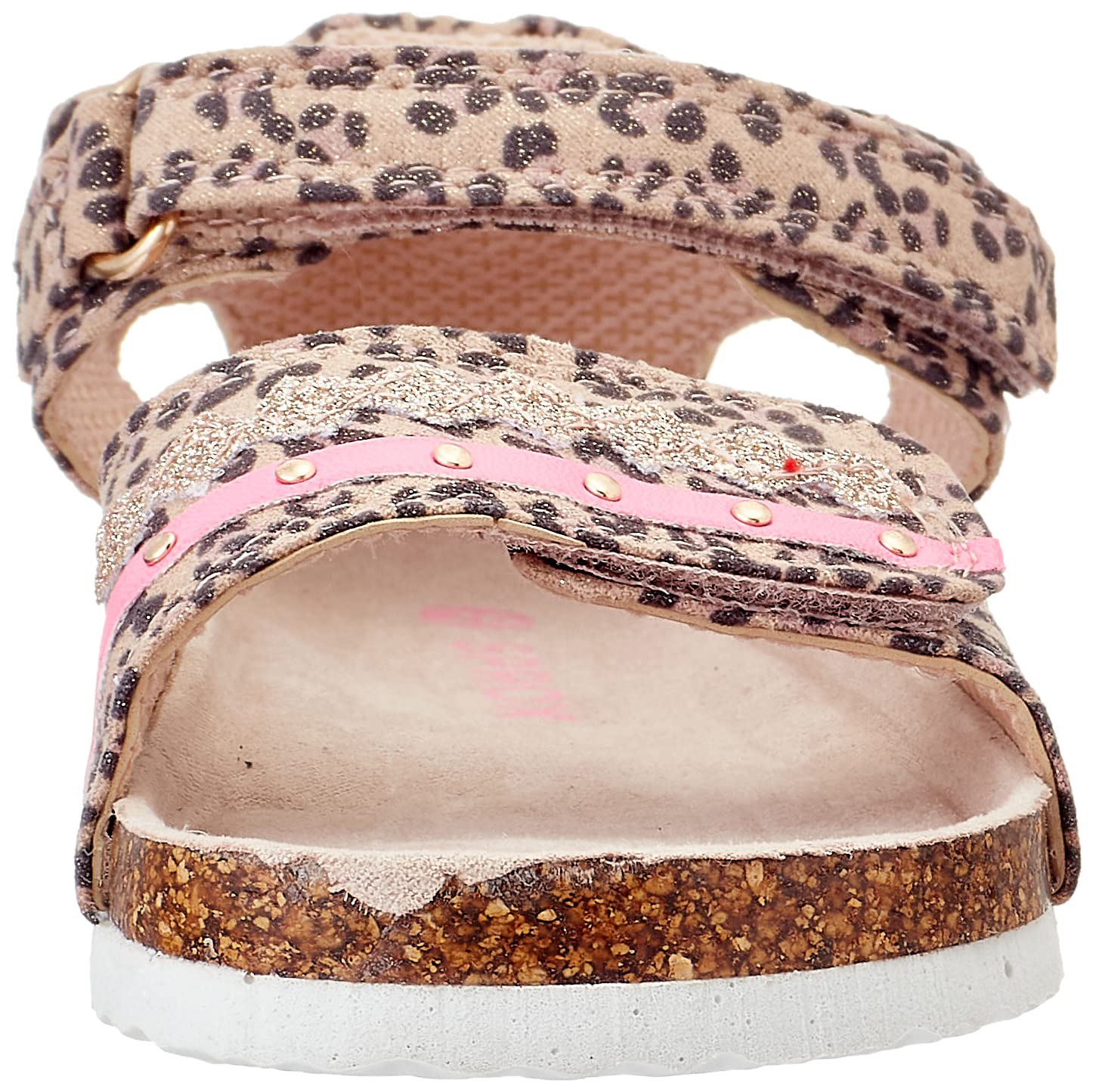 Sprox Leopard-Pattern Velcro-Strap Flat Sandals for Girls