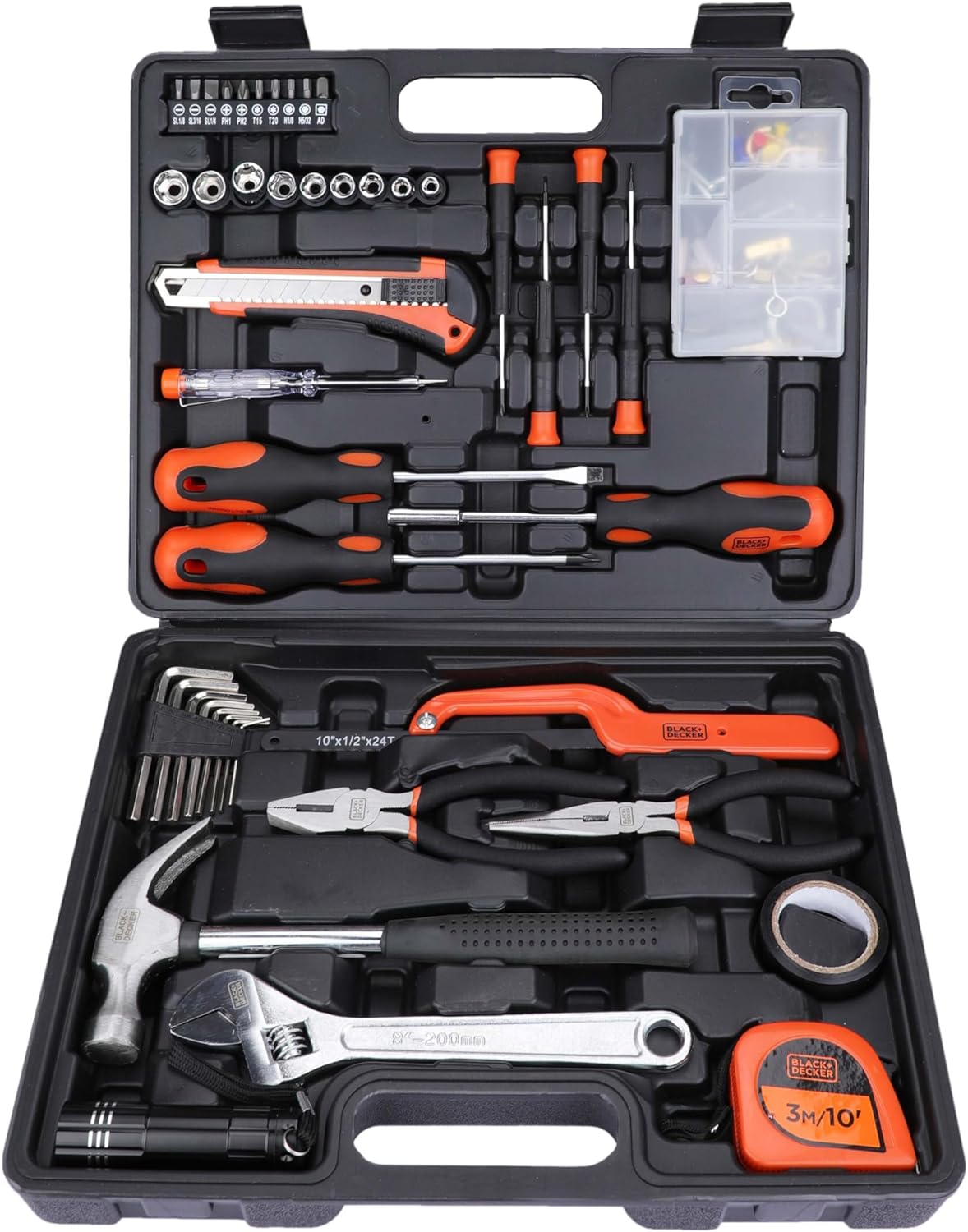 Black & Decker BMT154C Professional Hand Tool Kit Set Of 154 Pieces - Orange Black