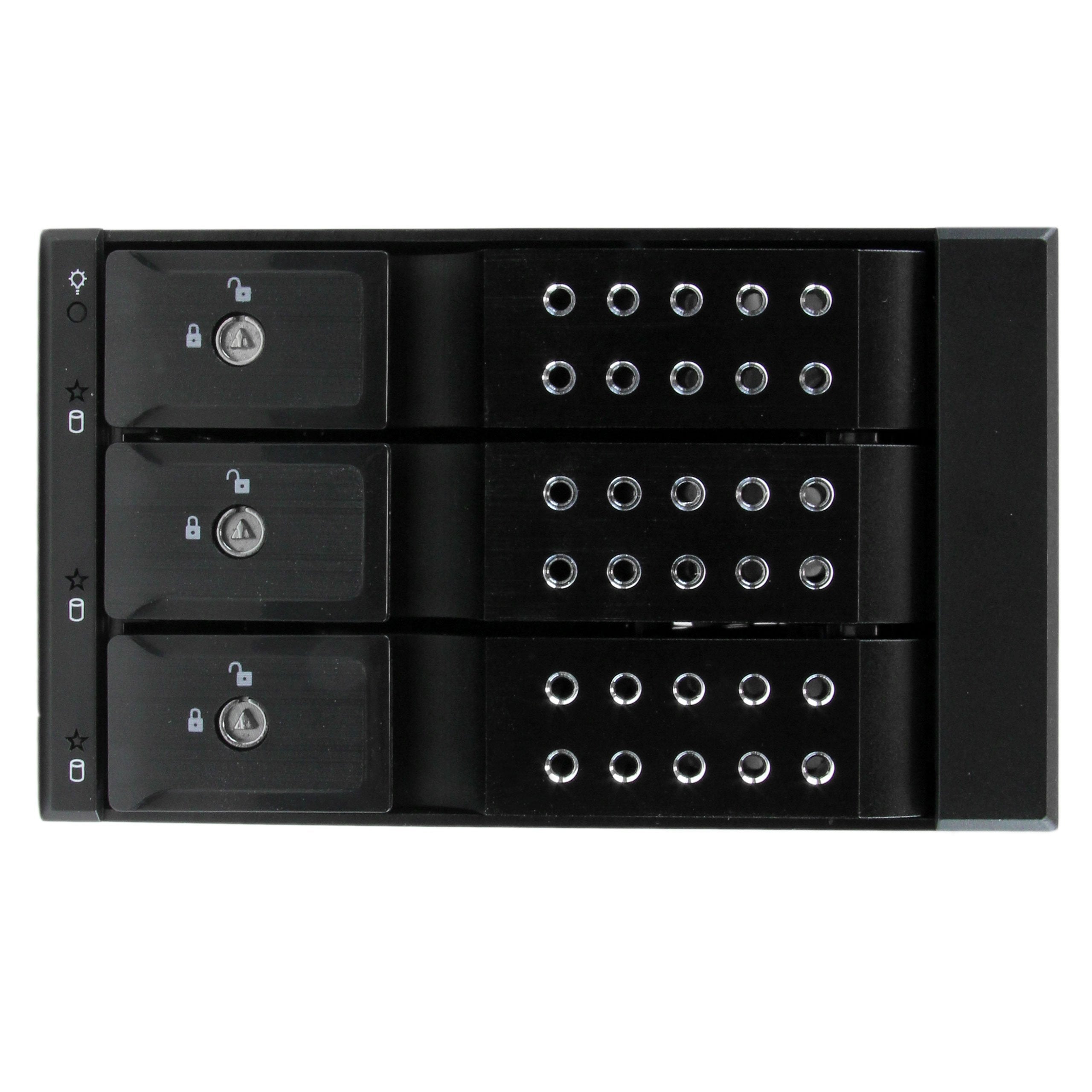 StarTech.com 3-Bay Hot Swap Backplane for 3.5in SAS II/SATA III - 6 Gbps HDD - Aluminum Trayless Mobile Rack Backplane (HSB3SATSASBA)