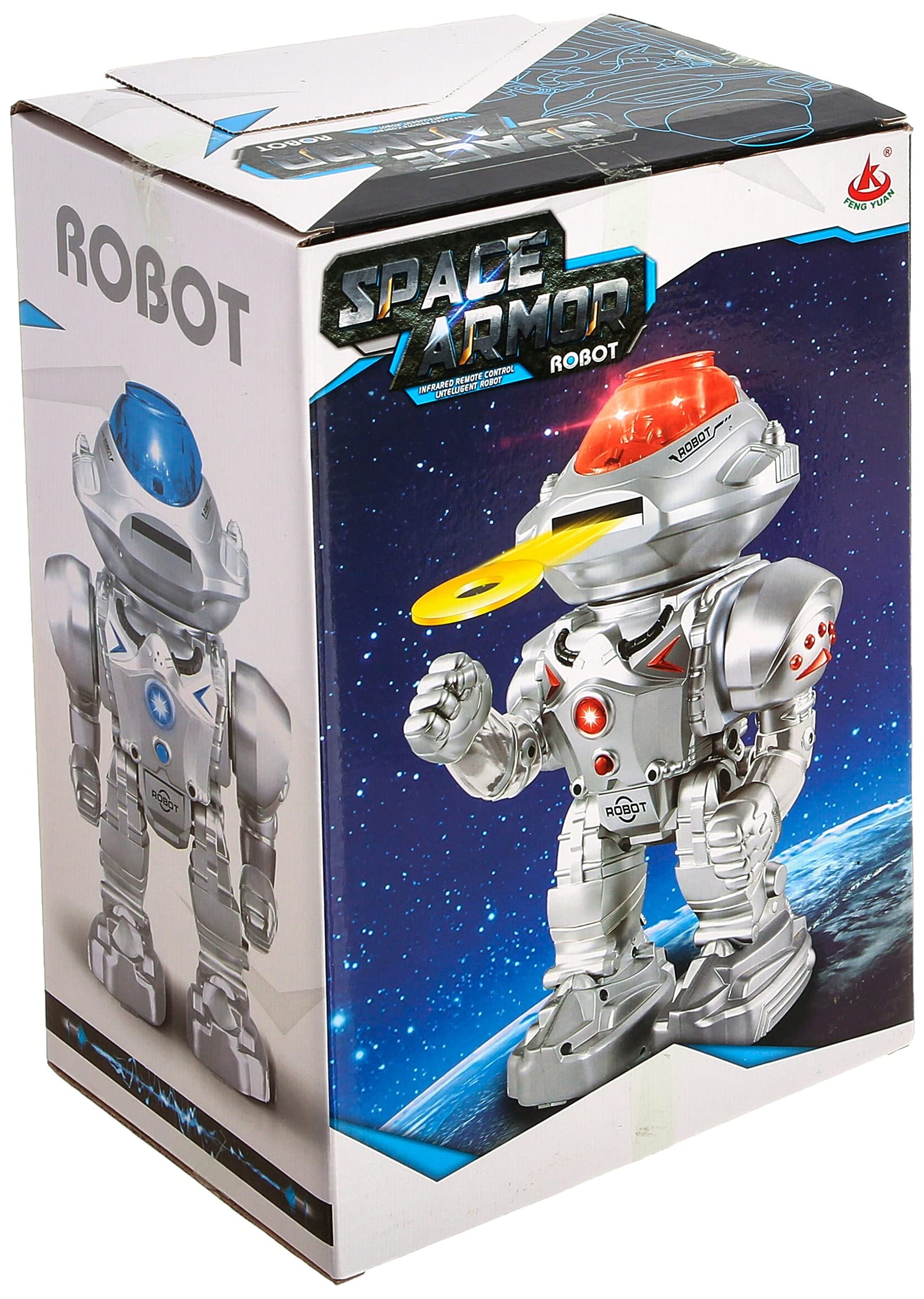 Intelligent robot (sound - light - disc release) battery operated + 3 years