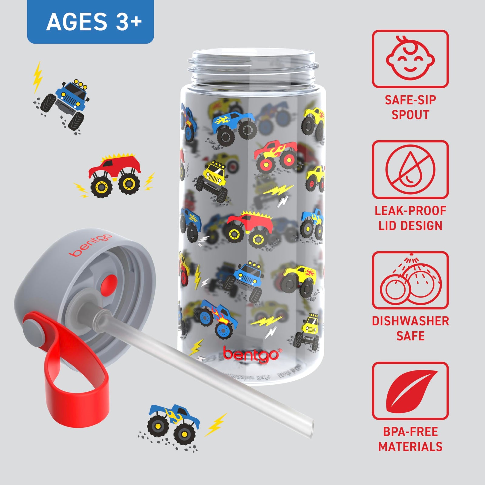 Bentgo - Kinds Water Bottle - Trucks - 450 ml