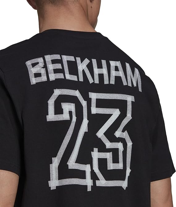 Adidas M BECKHAM G T HA0939 FOOTBALL/SOCCER black GRAPHIC T-shirt (SHORT SLEEVE) For Men