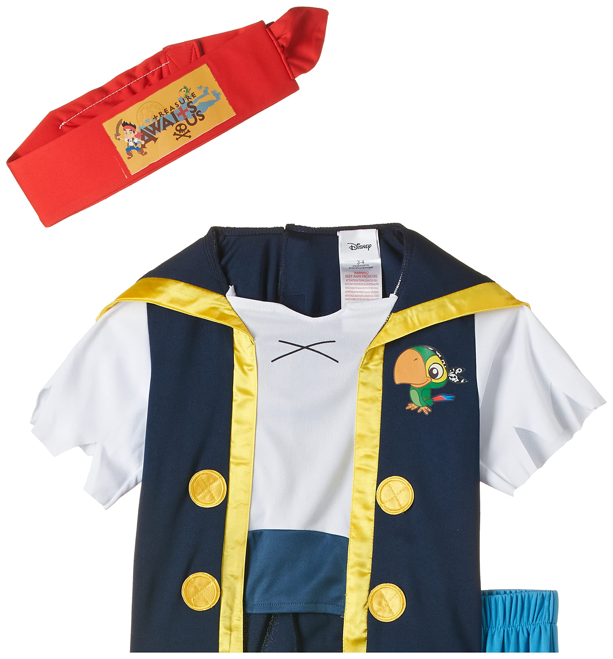 Rubie's Disney Jake The Pirate Jake Costume for Boys - Multi Color