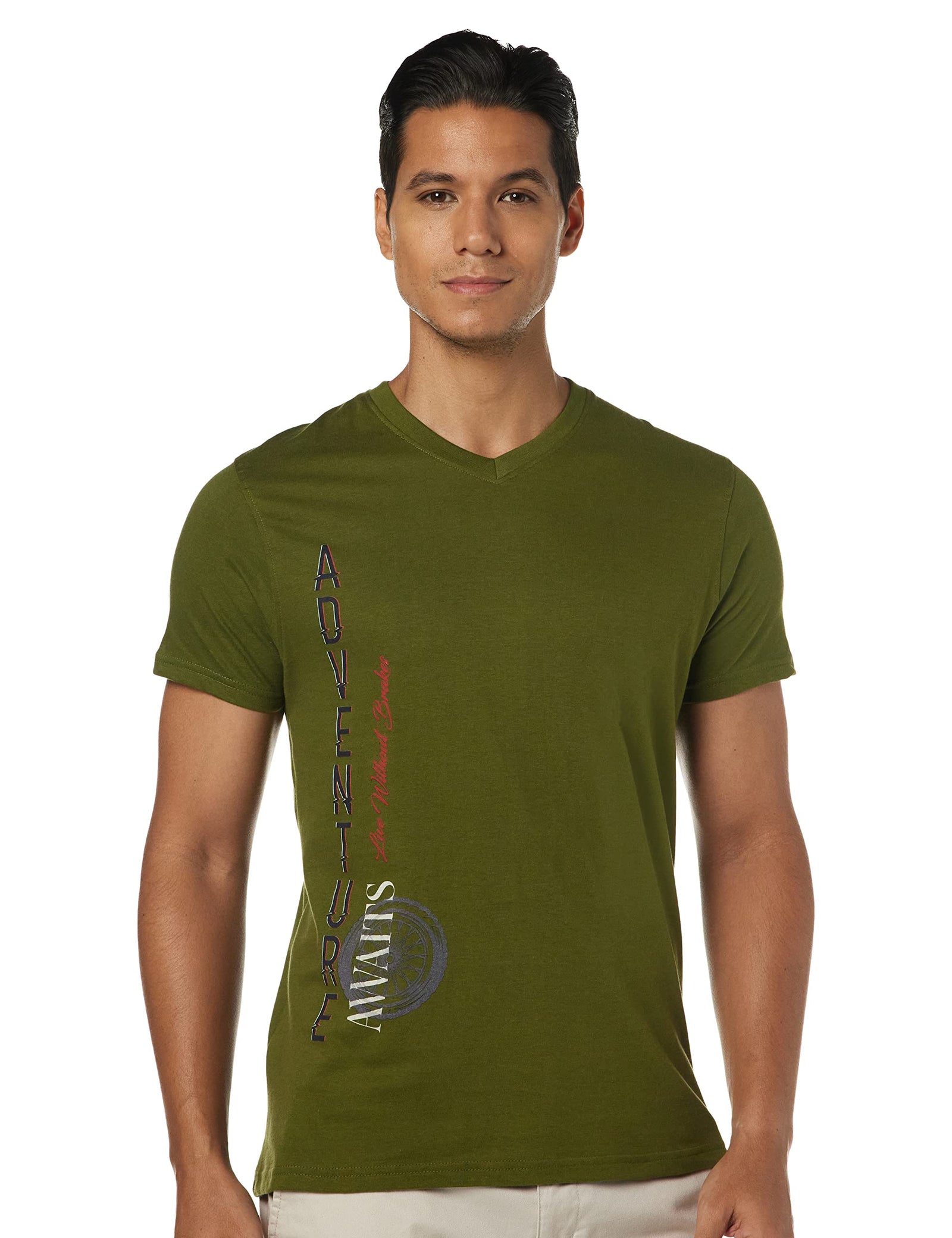 Deniklo Printed V Neck T-Shirt For Men