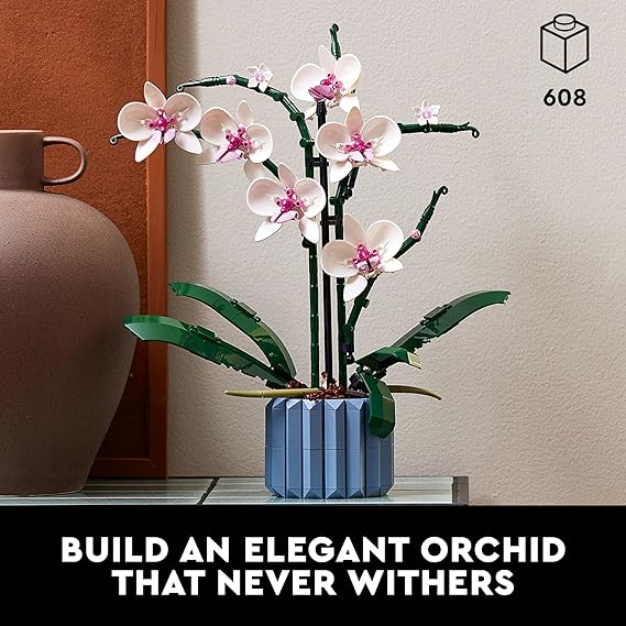 LEGO Icons Orchid Artificial Plant, Building Set with Flowers, Home Décor Gift for Adults, Botanical Collection, Great Gift for Birthday and Anniversary for Her and Him, 10311