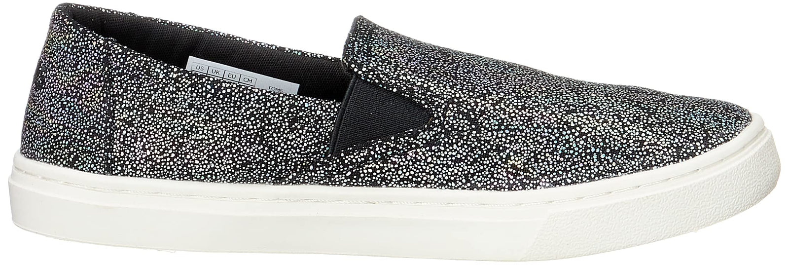 TOMS Canvas Contrasting Slip-On Shoes for Kids, Black, 35 EU