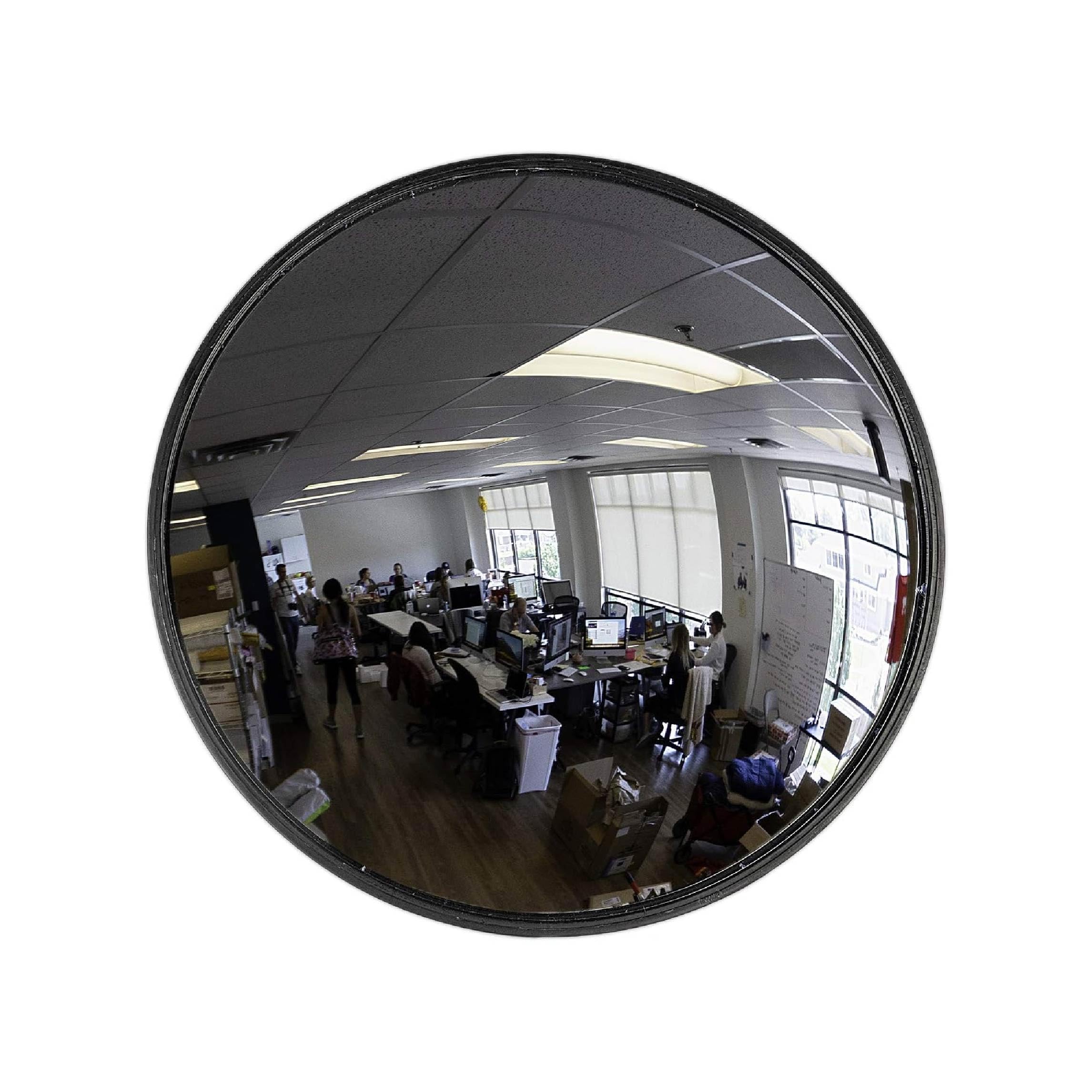 12” Acrylic Convex Mirror, Round Indoor Security Mirror for the Garage Blind Spot, Store Safety, Warehouse Side View, and More, Circular Wall Mirror for Personal or Office Use - Vision Metalizers