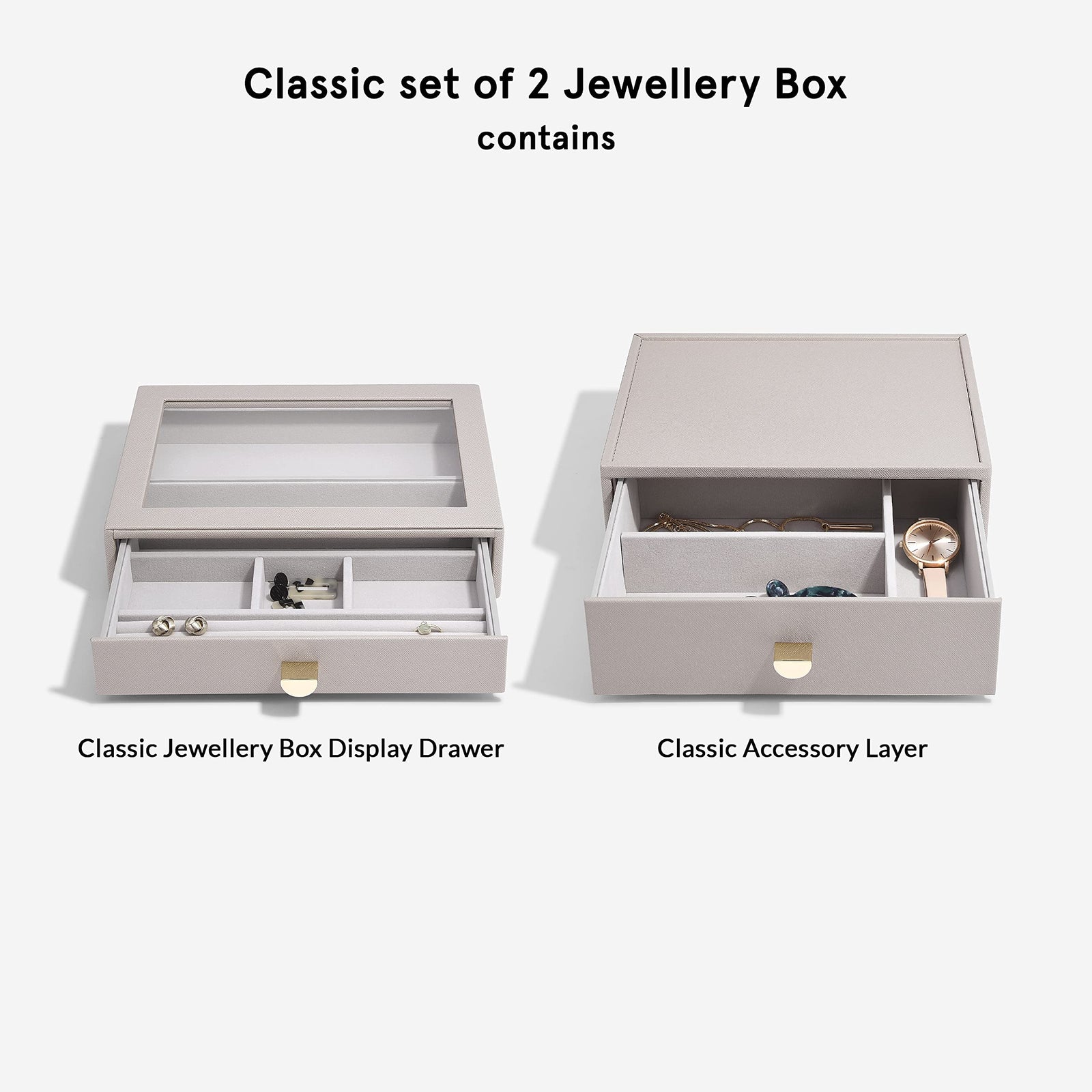 Stackers Classic Drawer 2-Pieces, Taupe