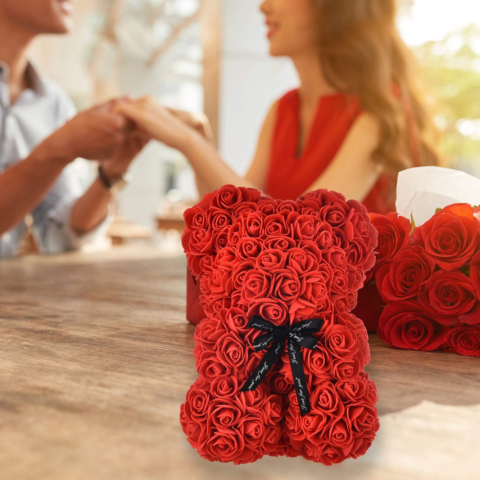 Sulfar Rose Bear Mothers Day Women Gifts For Mom Birthday Girlfriend Her Teddy Perfect Anniversary's Wedding Bridal Showers Etc Gift Box (Red)
