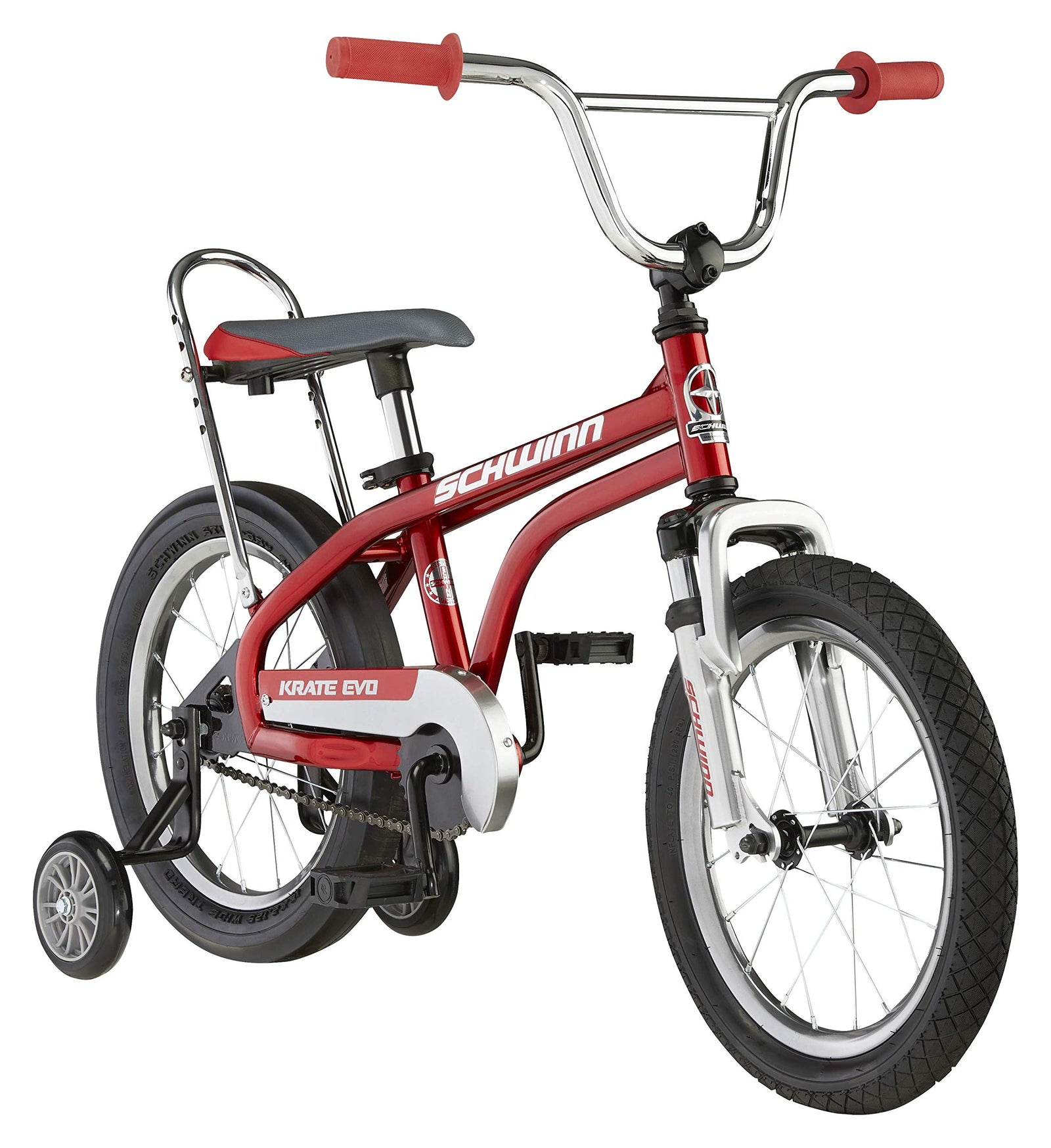 Schwinn Krate Evo Classic Kids Bike, For Boys And Girls Ages 3-5 Years, Suggested Rider Height 38 To 48 inches, 16-Inch Wheels, Removable Training Wheels, Coaster Brakes, Perfect For Young Riders