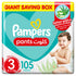 Pampers Baby-Dry Pants Diapers with Aloe Vera Lotion, 360 Fit & up to 100% Leakproof, Size 3, 6-11kg, Mega Box, 105 Count