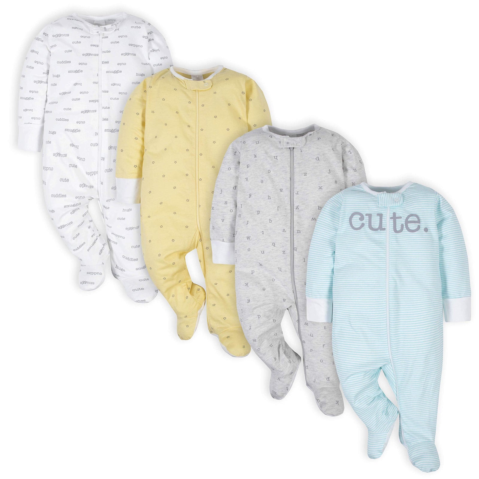 Gerber Baby Girls' 4 Pack Sleep 'N Play Footie