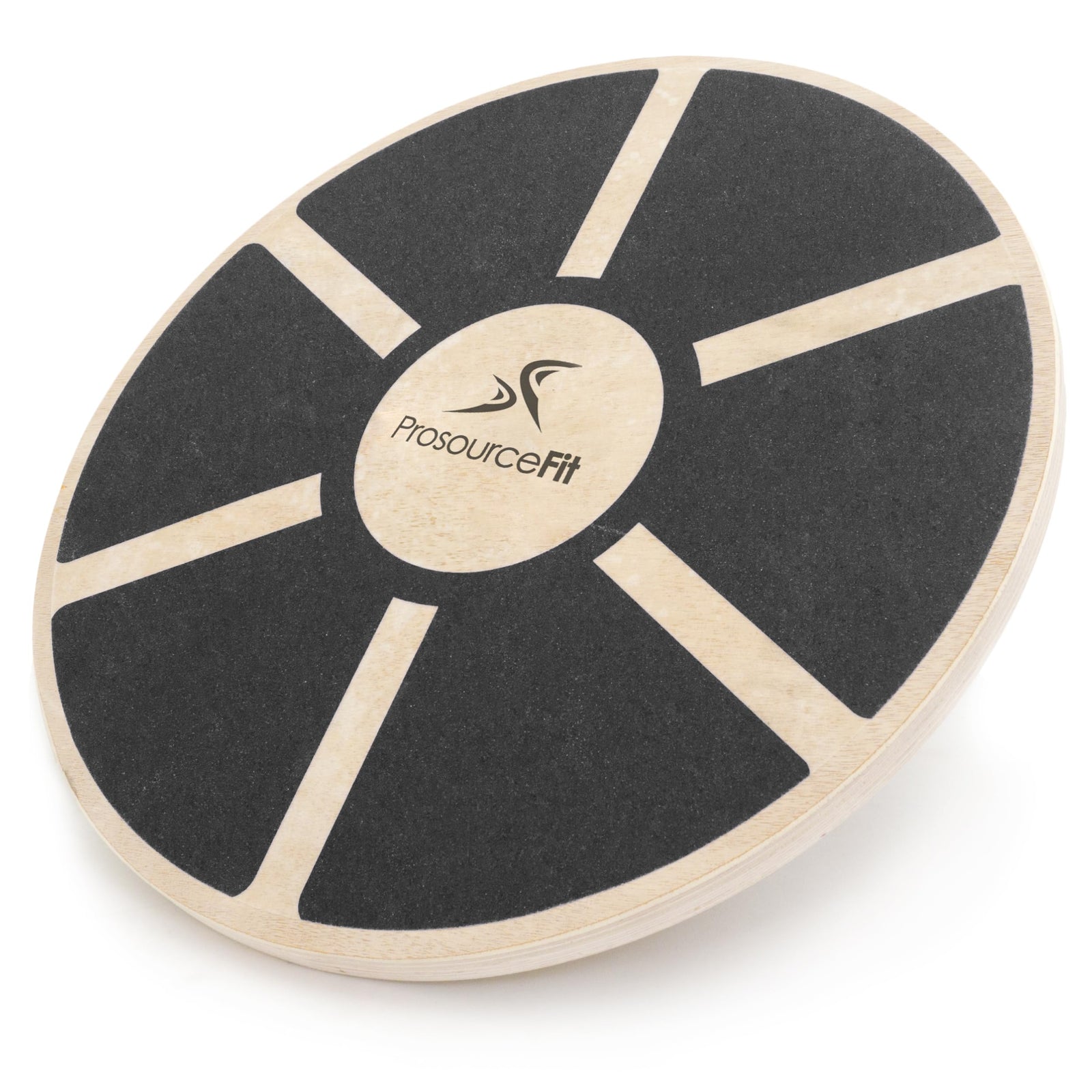ProsourceFit Wooden Balance Board Non-Slip Wobble Core Trainer 15.75in Diameter with 360 Rotation for Stability Training, Full Body Exercises, Physical Therapy
