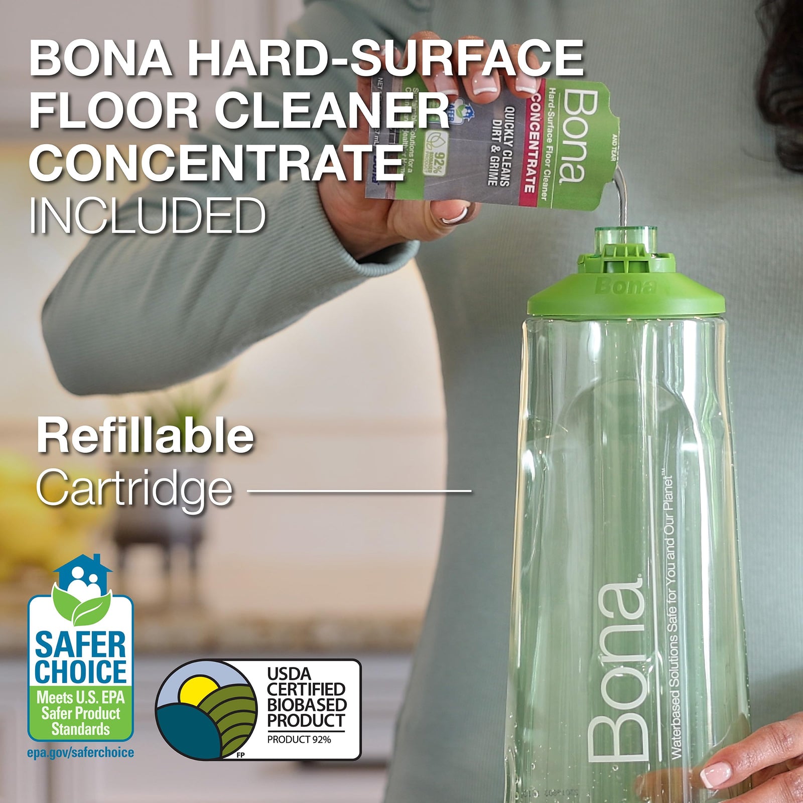 Bona Premium Spray Mop with Bona Multi-Surface Floor Cleaner Concentrate, for Stone Tile Laminate & Vinyl (LVT/LVP)
