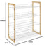 Whitmor 4 Tier Storage Organizer-Natural Wood and Chrome Closet Shelf