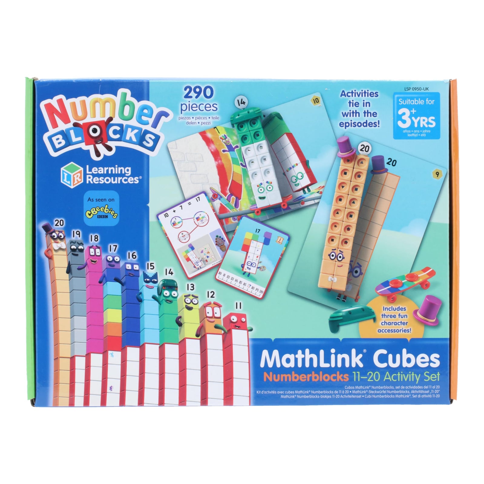 Learning Resources MathLink Cubes Numberblocks 11-20 Activity Set, 30 Numberblocks Activities Linked to TV Episodes, 155 Numberblocks MathLink Cubes & More, Ages 3+